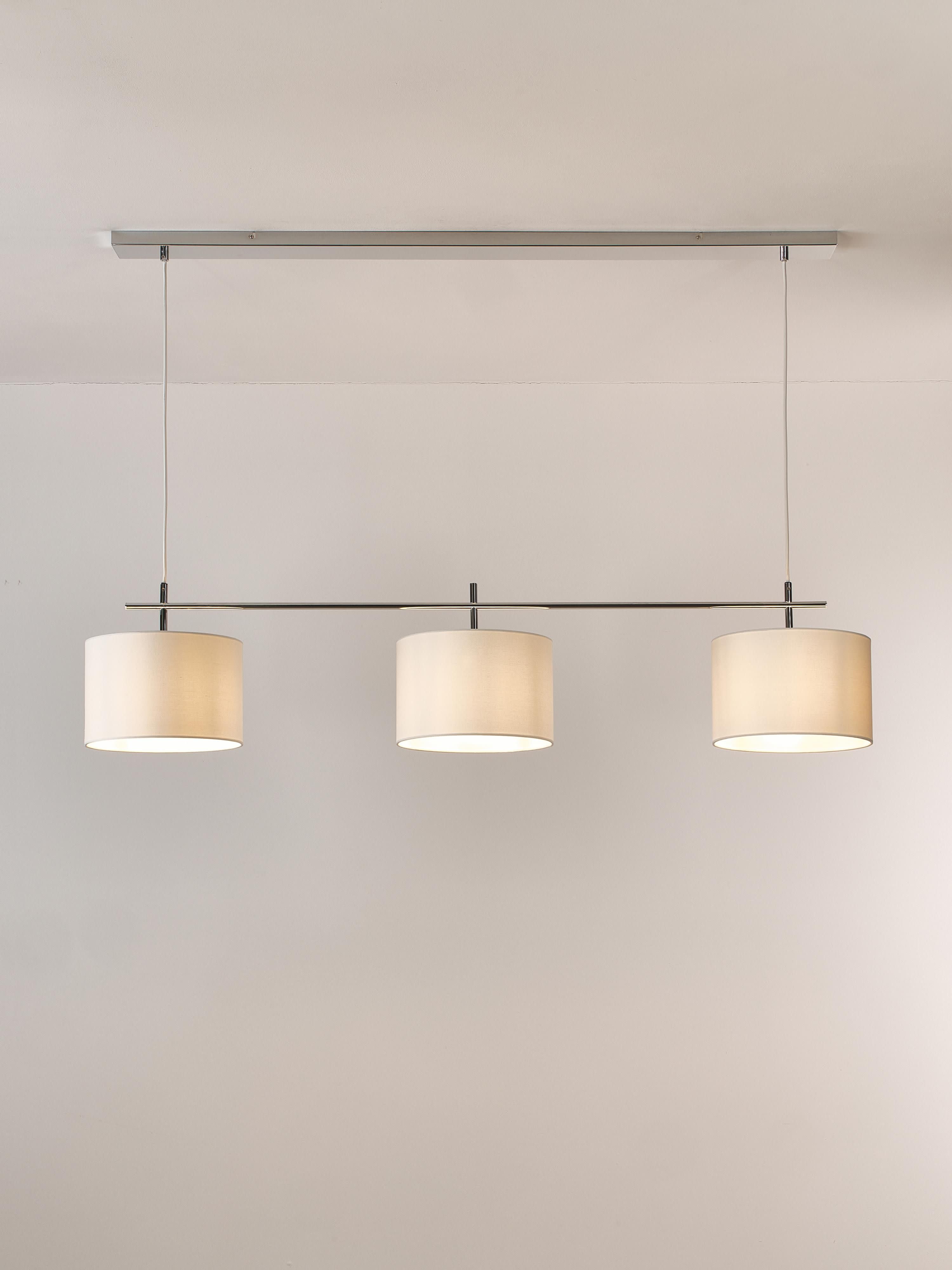 Grande suspension Frithjof - Blanc, gris chrome