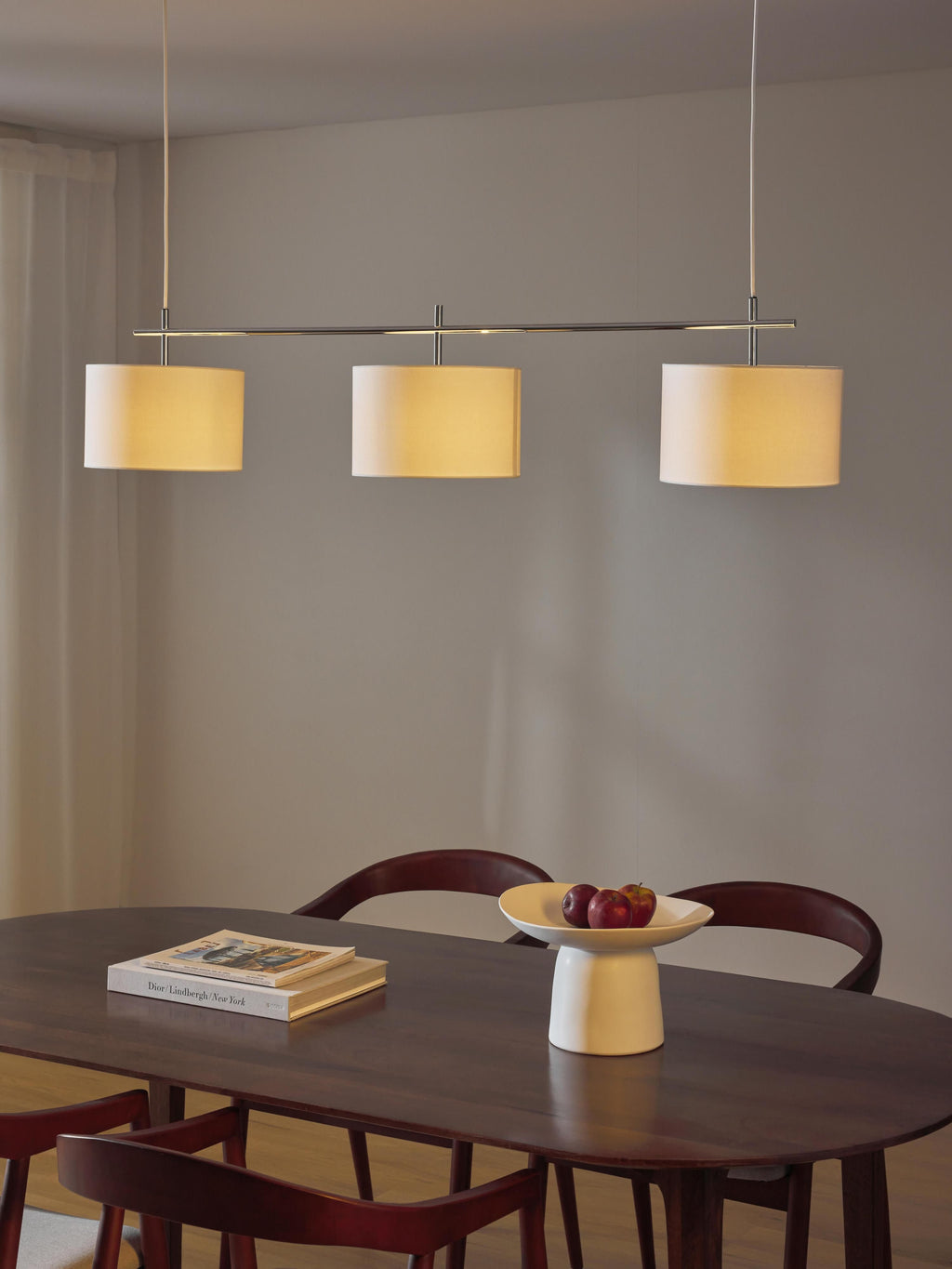 Grande suspension Frithjof - Blanc, gris chrome