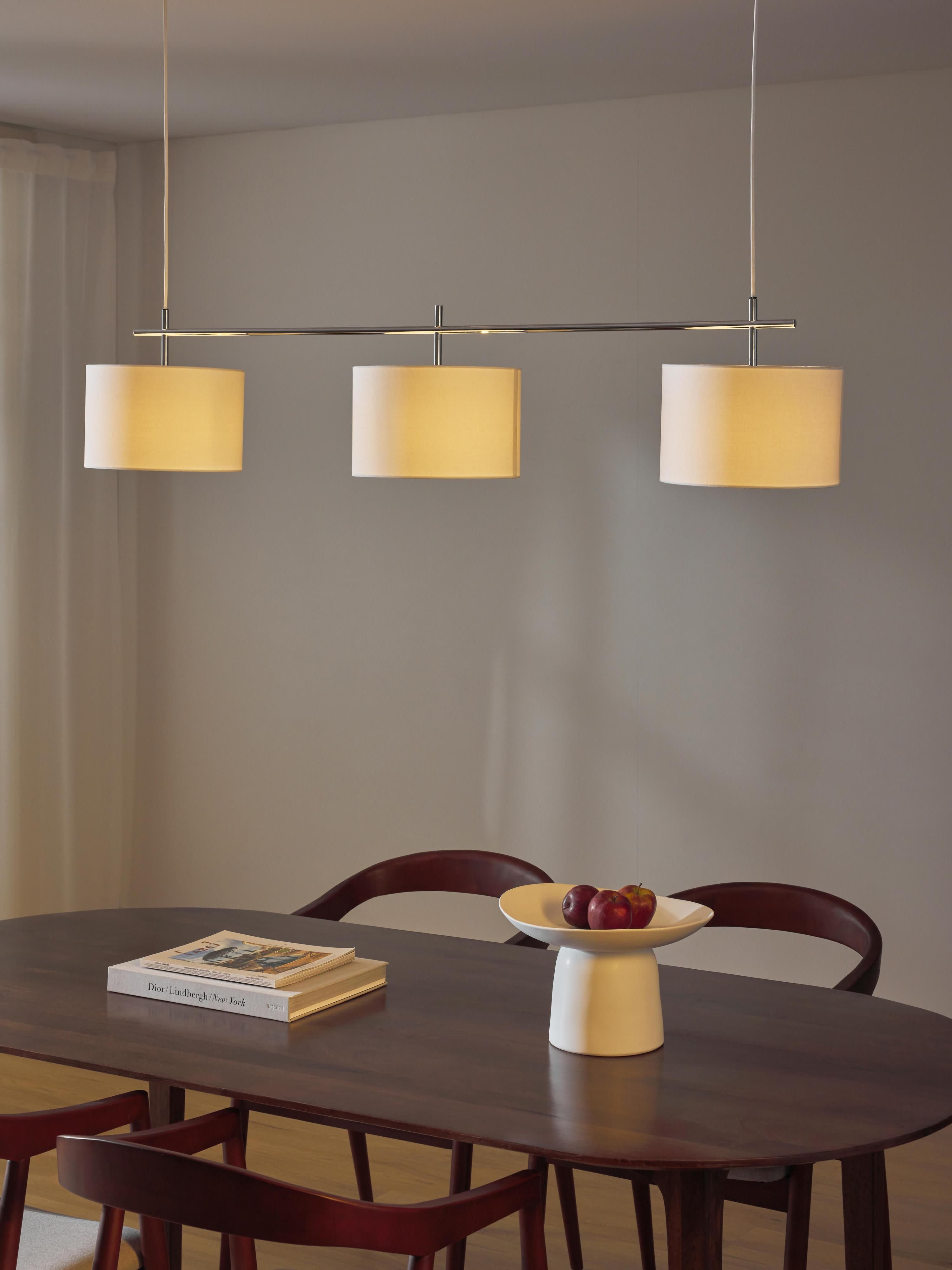 Grande suspension Frithjof - Blanc, gris chrome