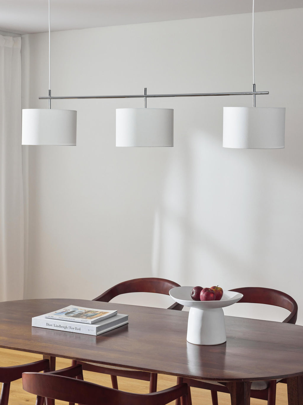 Grande suspension Frithjof - Blanc, gris chrome