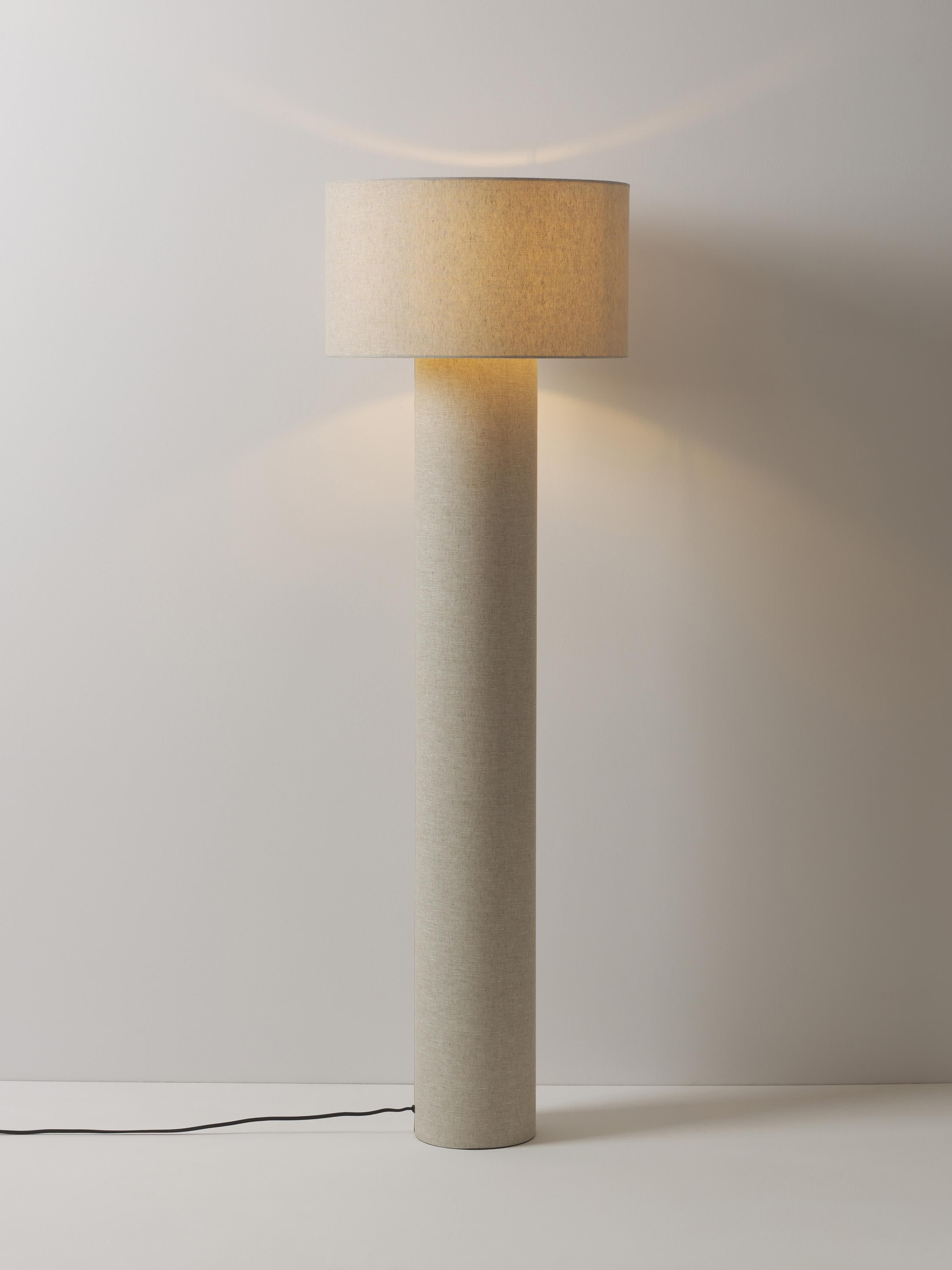 Lampadaire en lin Tomi - Lin beige clair
