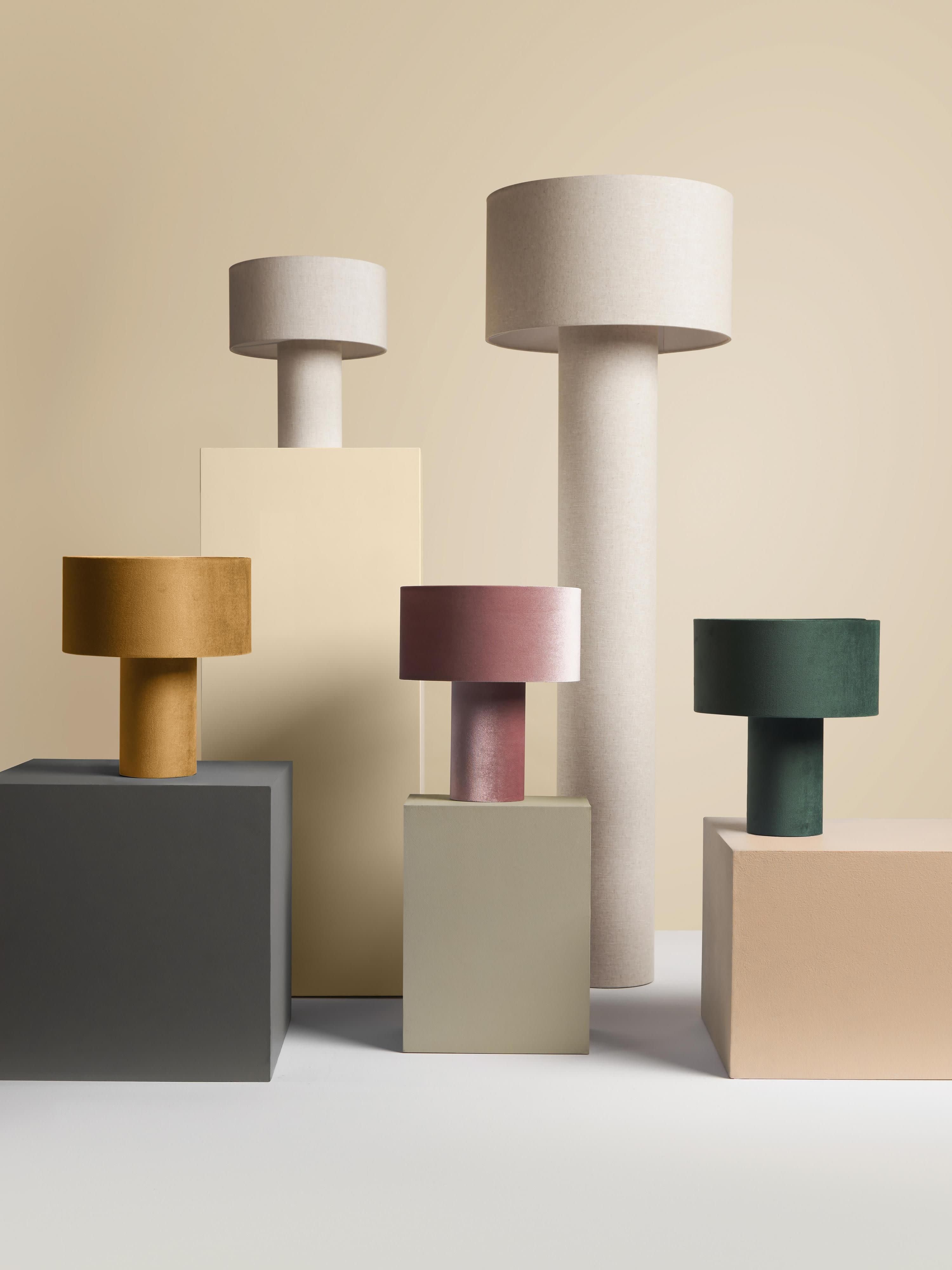 Lampadaire en lin Tomi - Lin beige clair