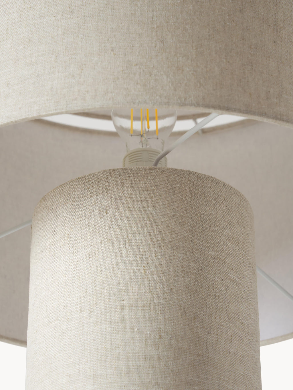 Lampadaire en lin Tomi - Lin beige clair