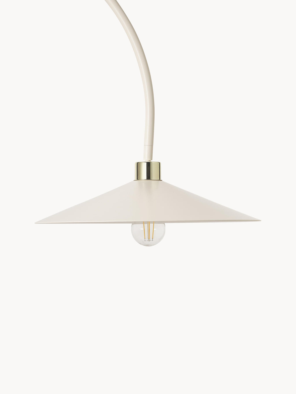 Lampadaire arc avec pied en travertin Birk - Beige, travertin