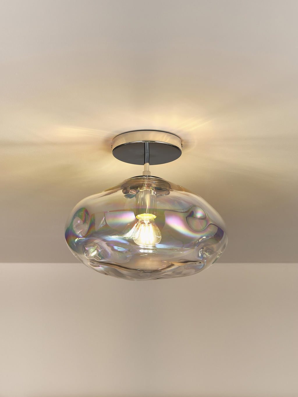Plafonnier en verre irisé Kol - Irisé, argenté