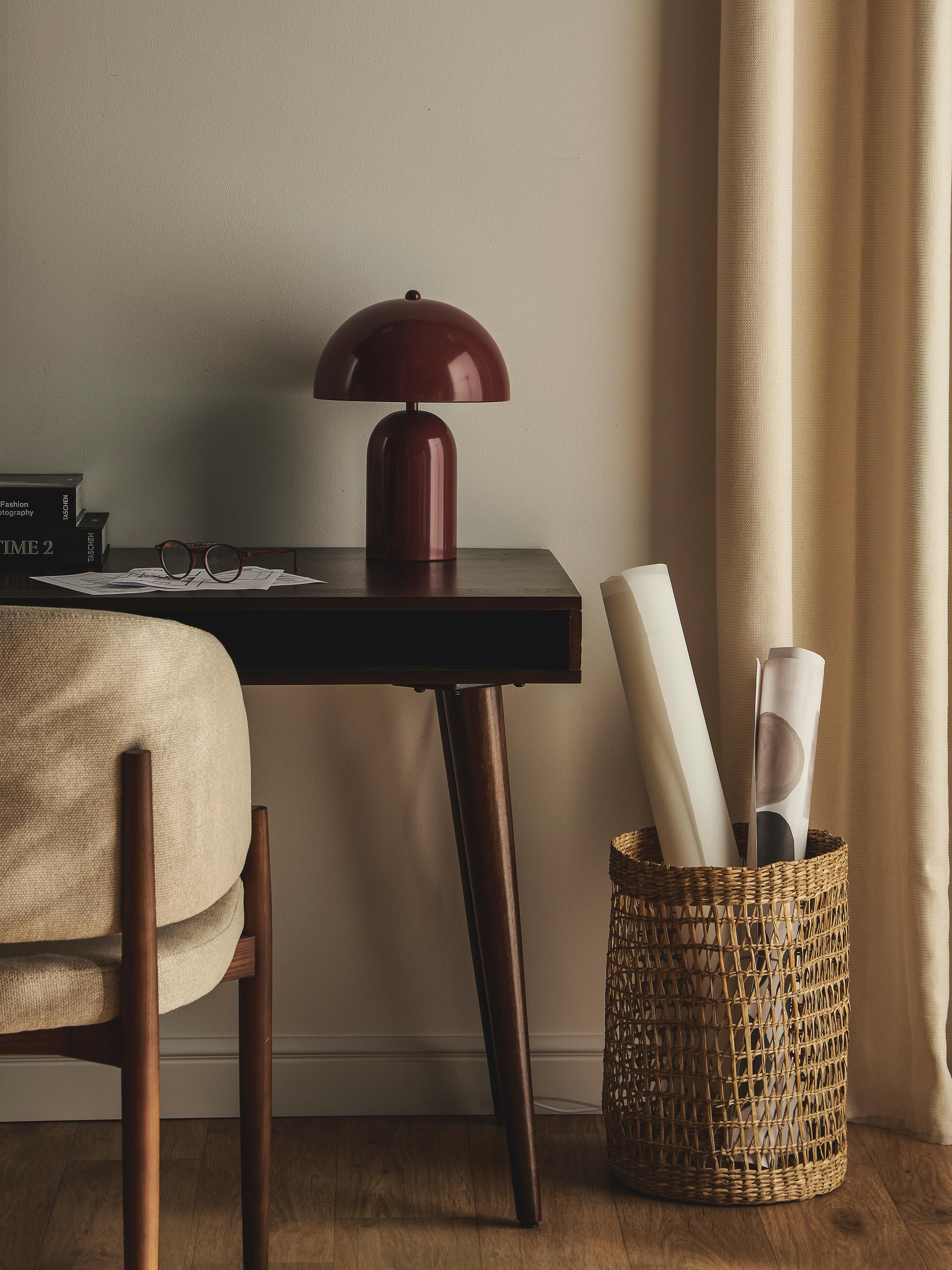 Lampe à poser rétro Elmo - Lie de vin, haute brillance