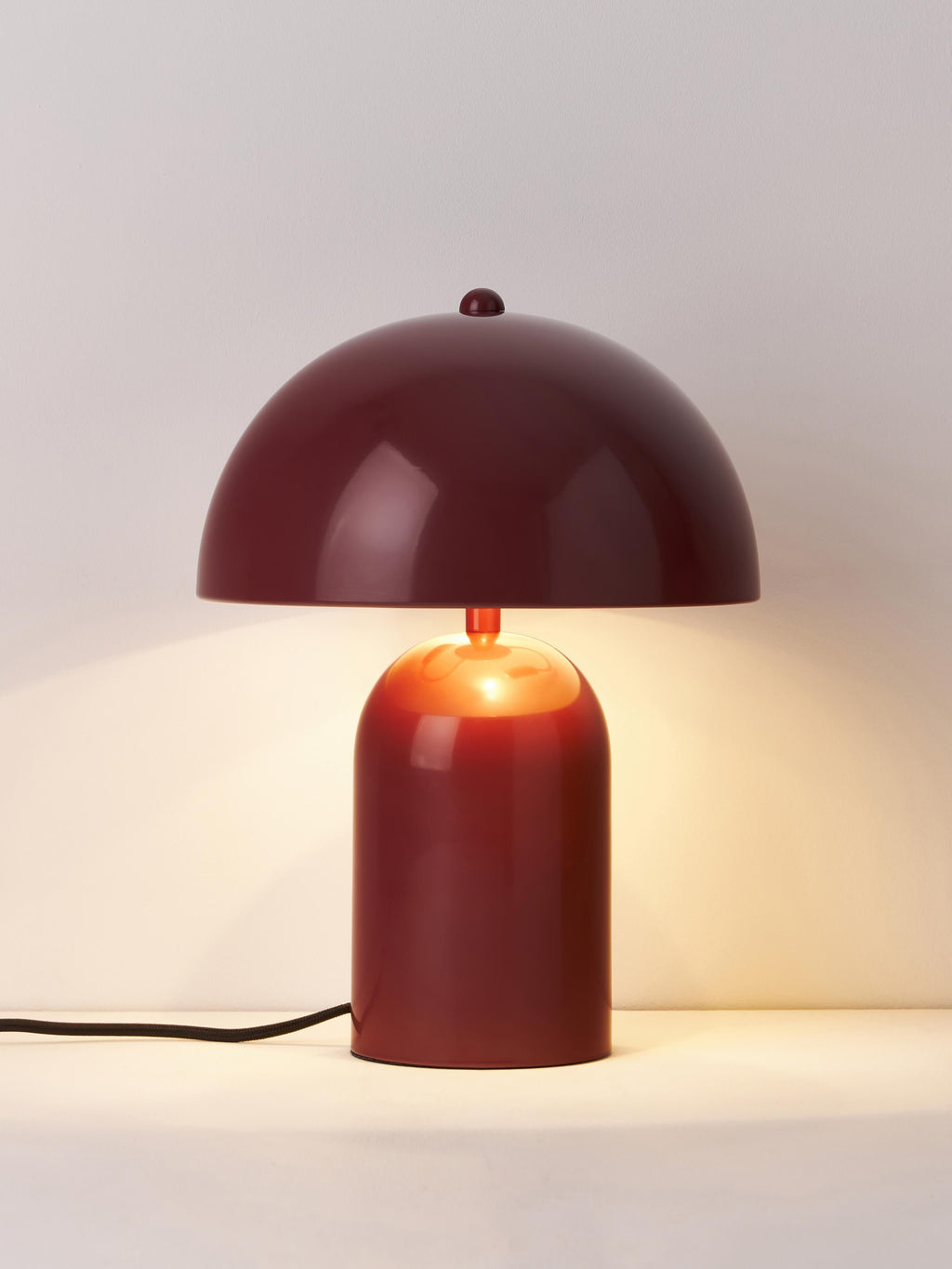 Lampe à poser rétro Elmo - Lie de vin, haute brillance