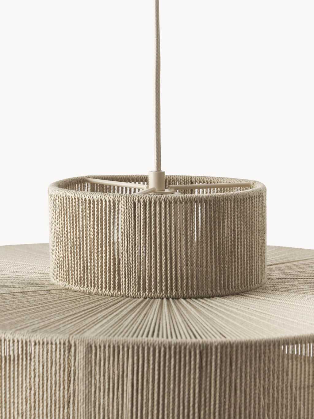 Grande suspension en fils de lin Matias - Beige