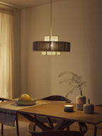 Grande suspension en fils de lin Matias - Beige