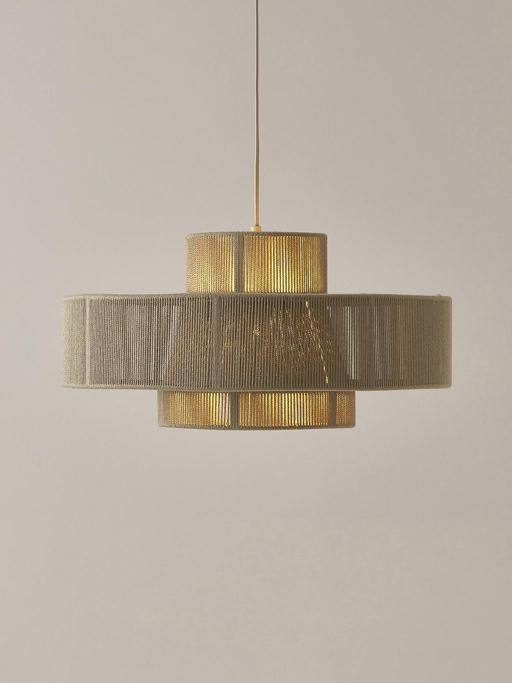 Grande suspension en fils de lin Matias - Beige