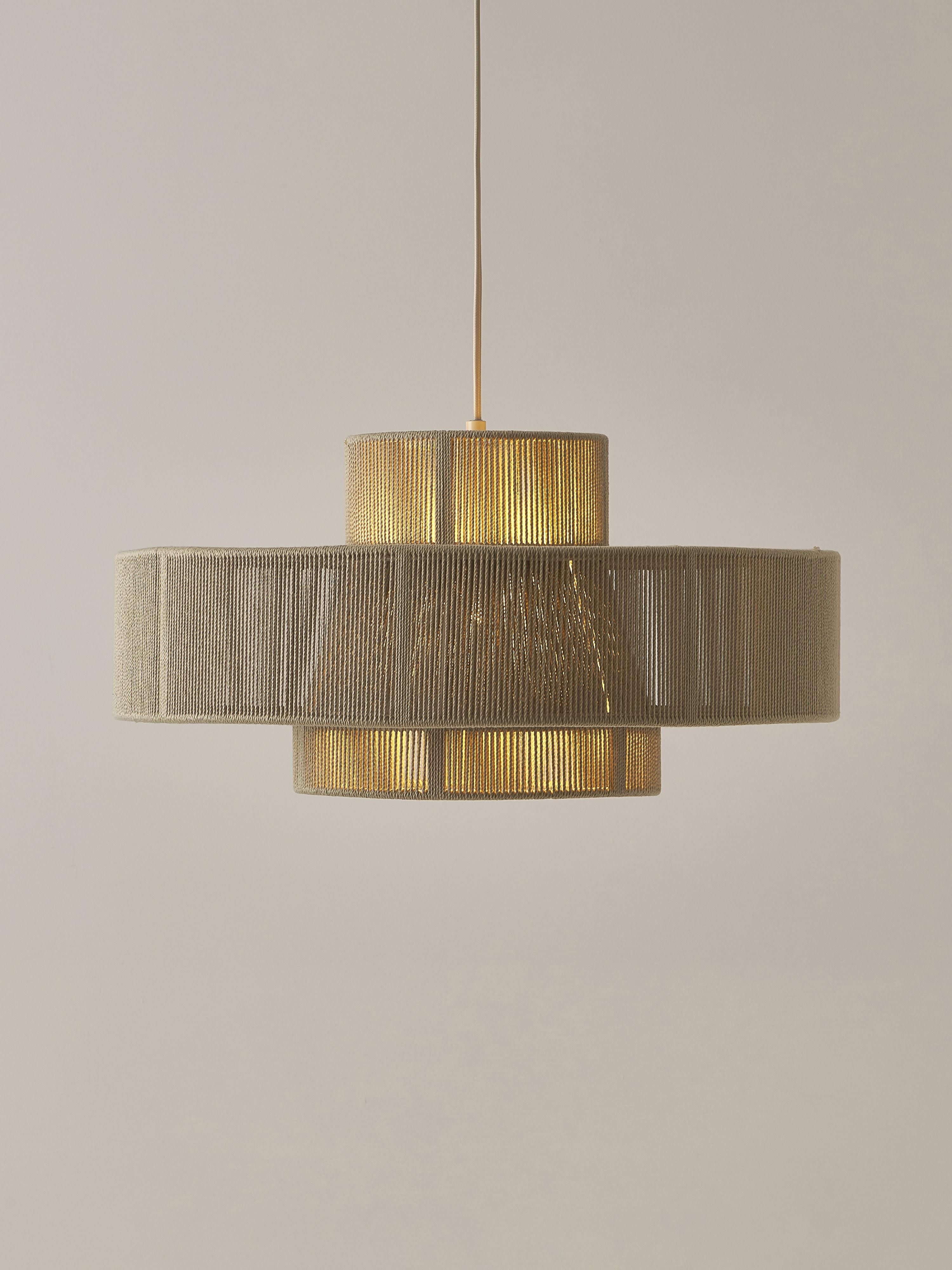 Grande suspension en fils de lin Matias - Beige