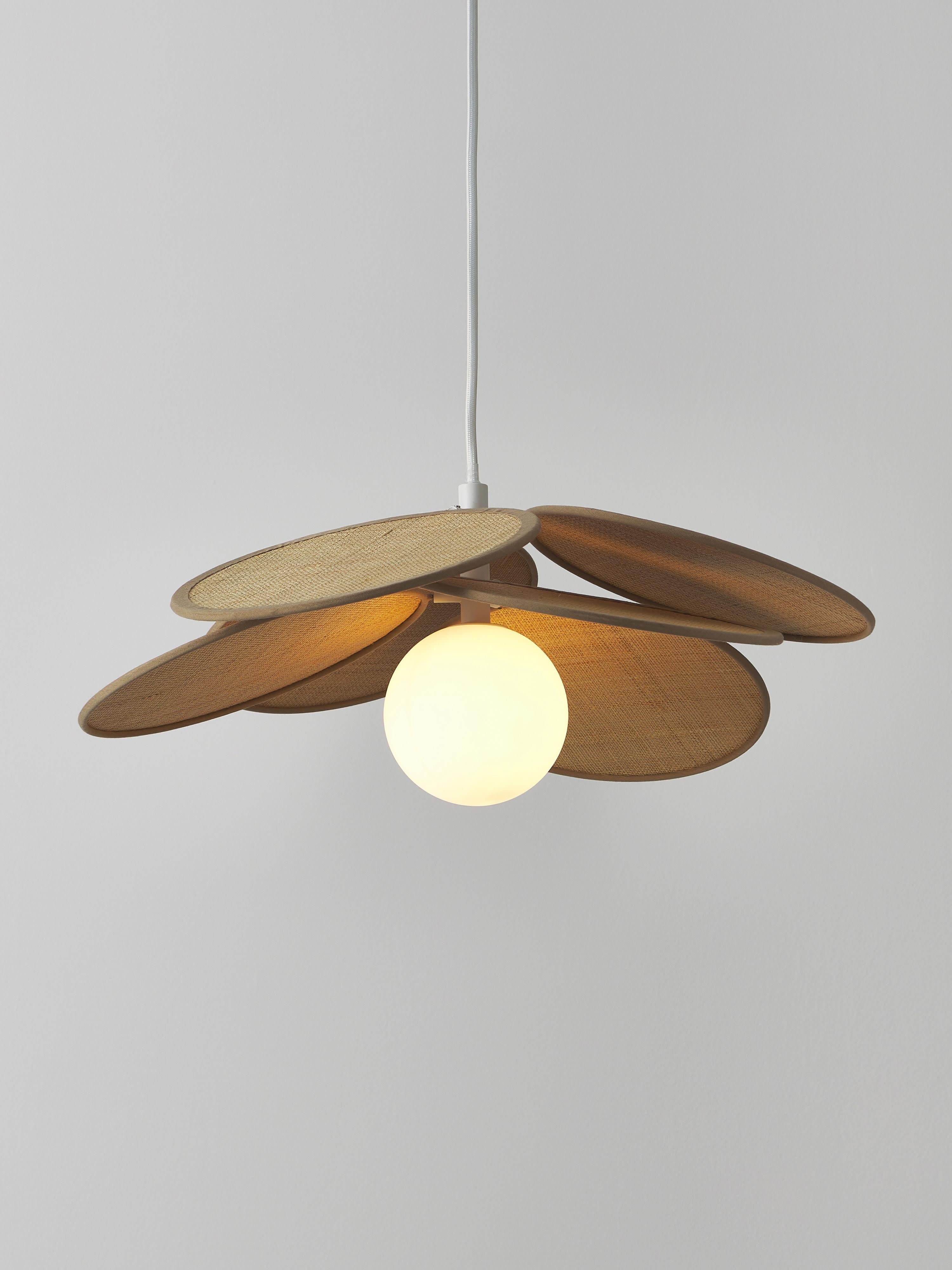 Suspension en fibres naturelles Arto - Beige, blanc