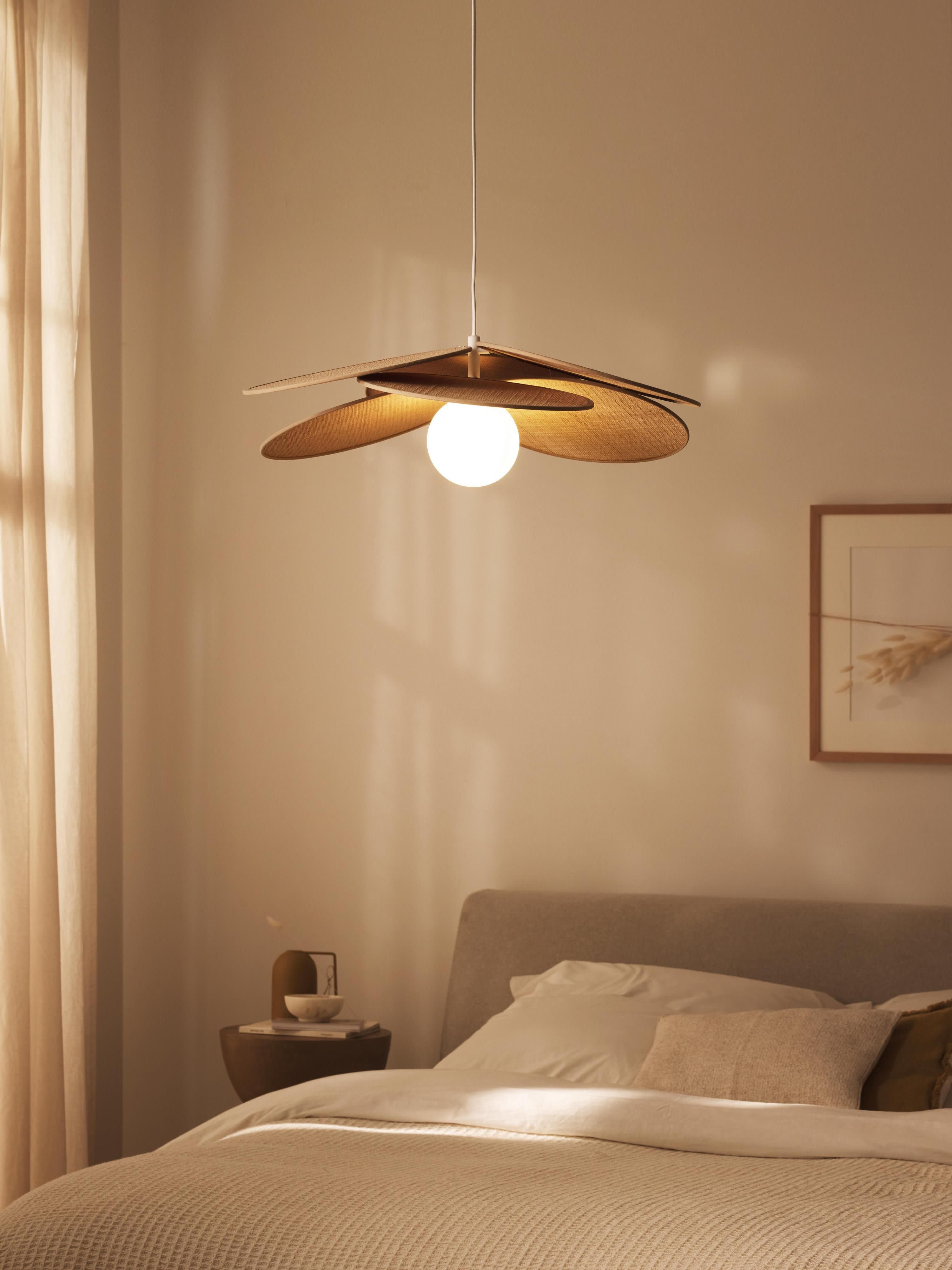Suspension en fibres naturelles Arto - Beige, blanc