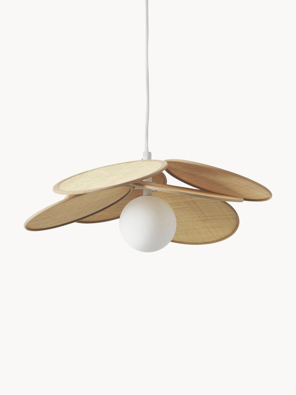 Suspension en fibres naturelles Arto - Beige, blanc