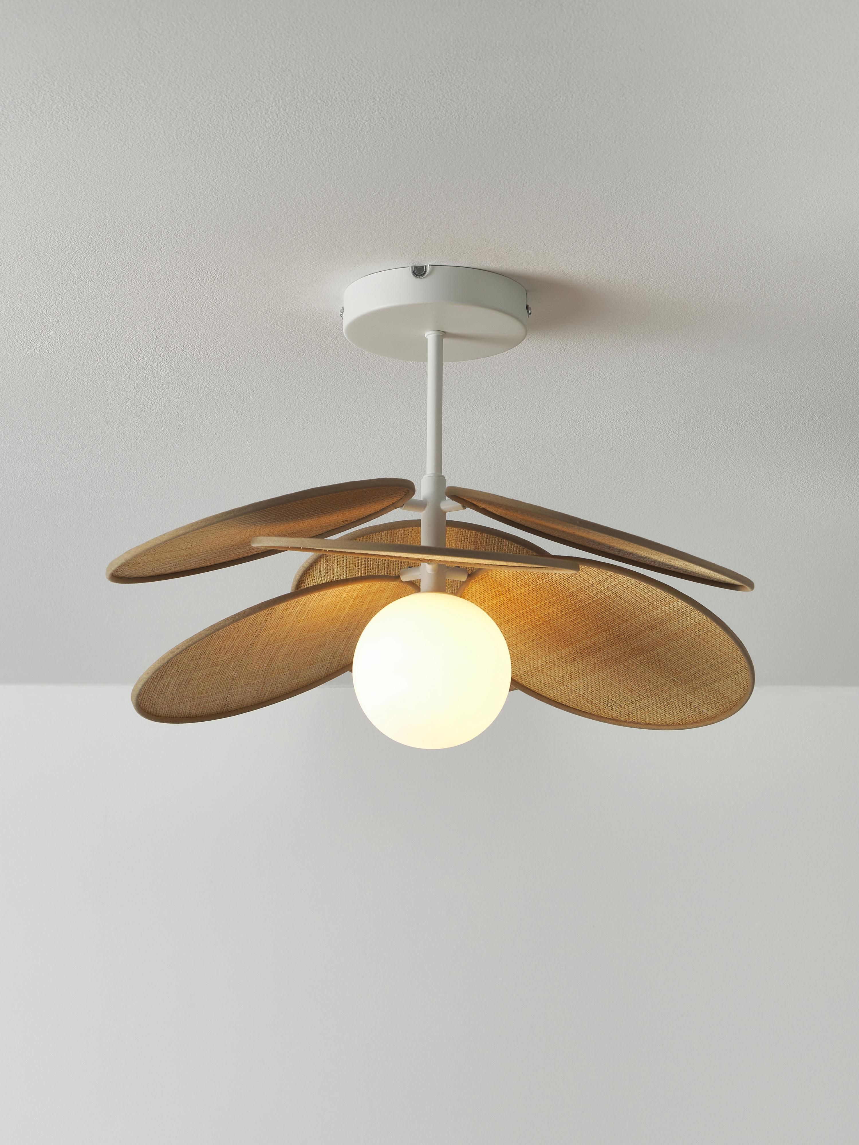 Plafonnier en fibres naturelles Arto - Beige, blanc