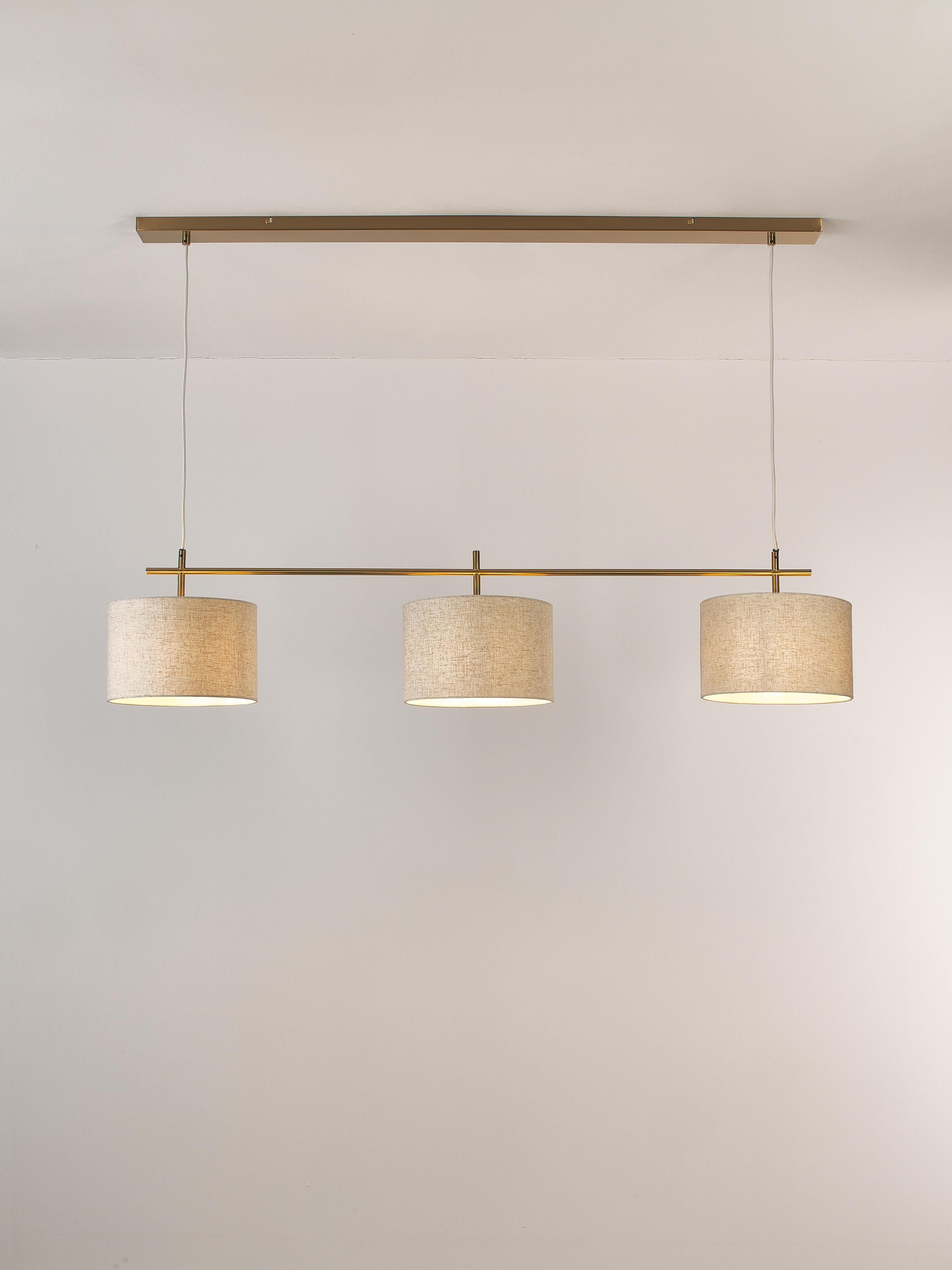Grande suspension Frithjof - Beige clair, doré