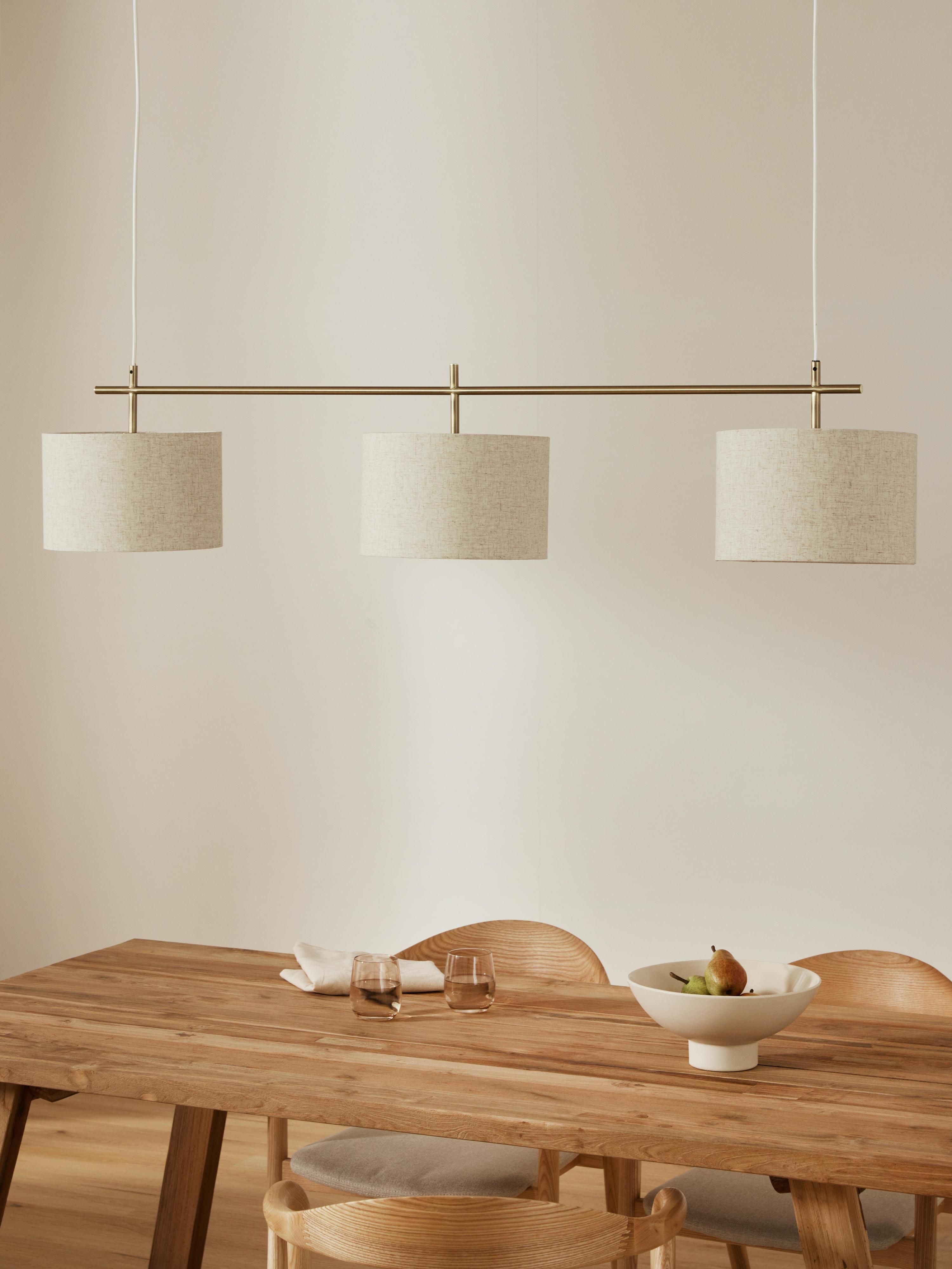 Grande suspension Frithjof - Beige clair, doré