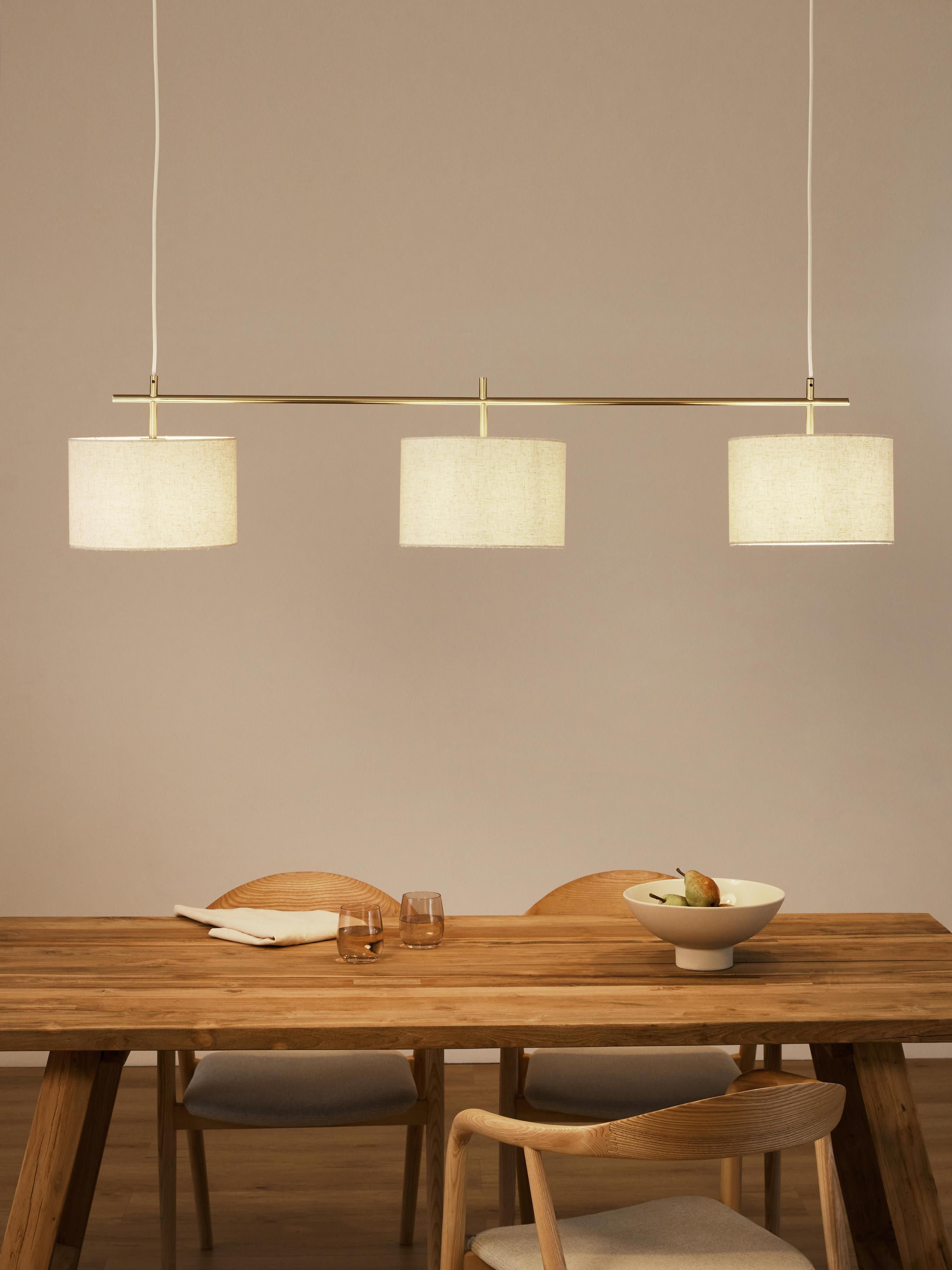 Grande suspension Frithjof - Beige clair, doré