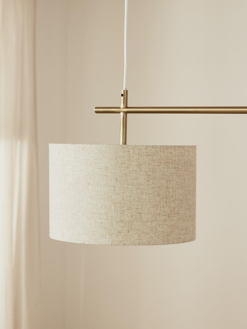 Grande suspension Frithjof - Beige clair, doré