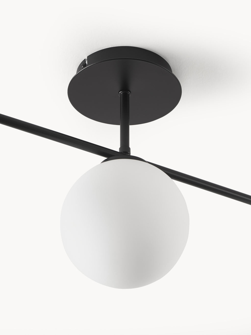 Plafonnier en verre opalescent Niilo - Blanc, noir