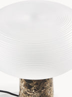Lampe à poser avec pied en marbre Ashby - Blanc, brun foncé, marbré