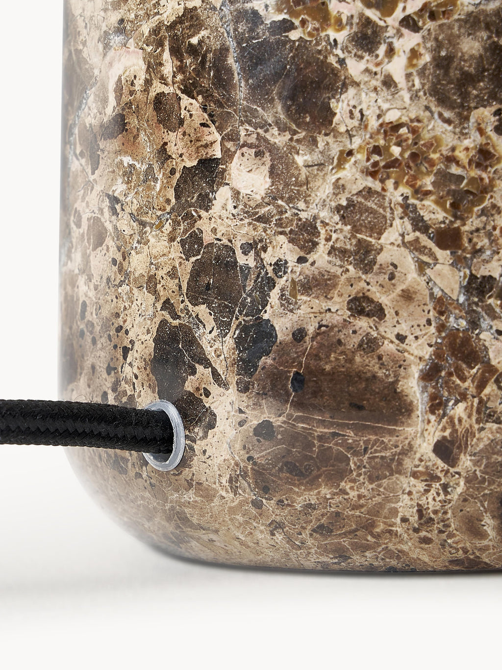 Lampe à poser avec pied en marbre Ashby - Blanc, brun foncé, marbré