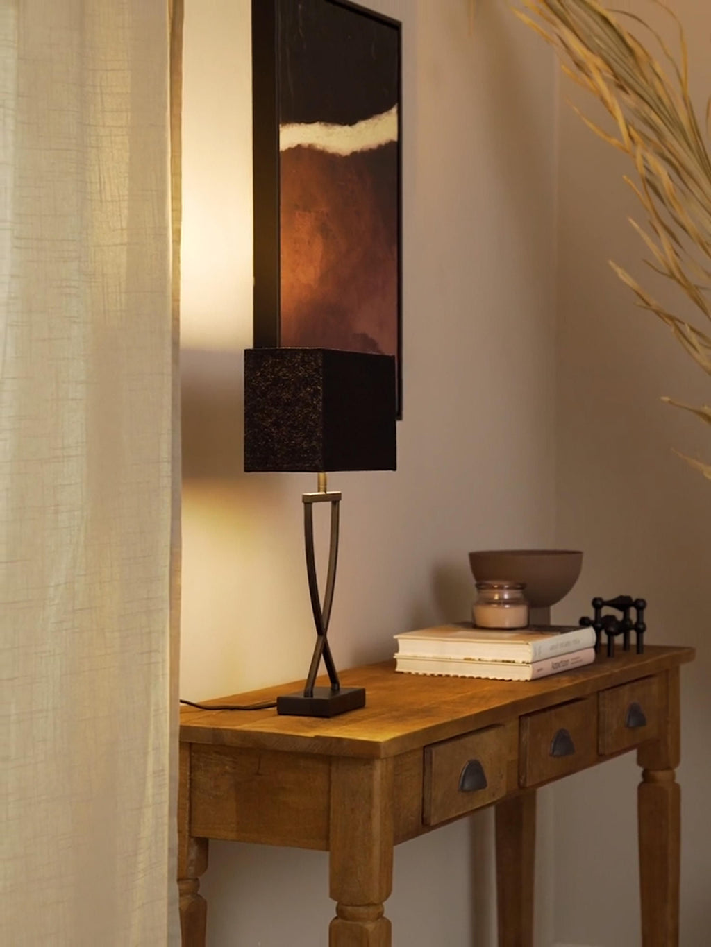 Grande lampe à poser Gudik - Noir