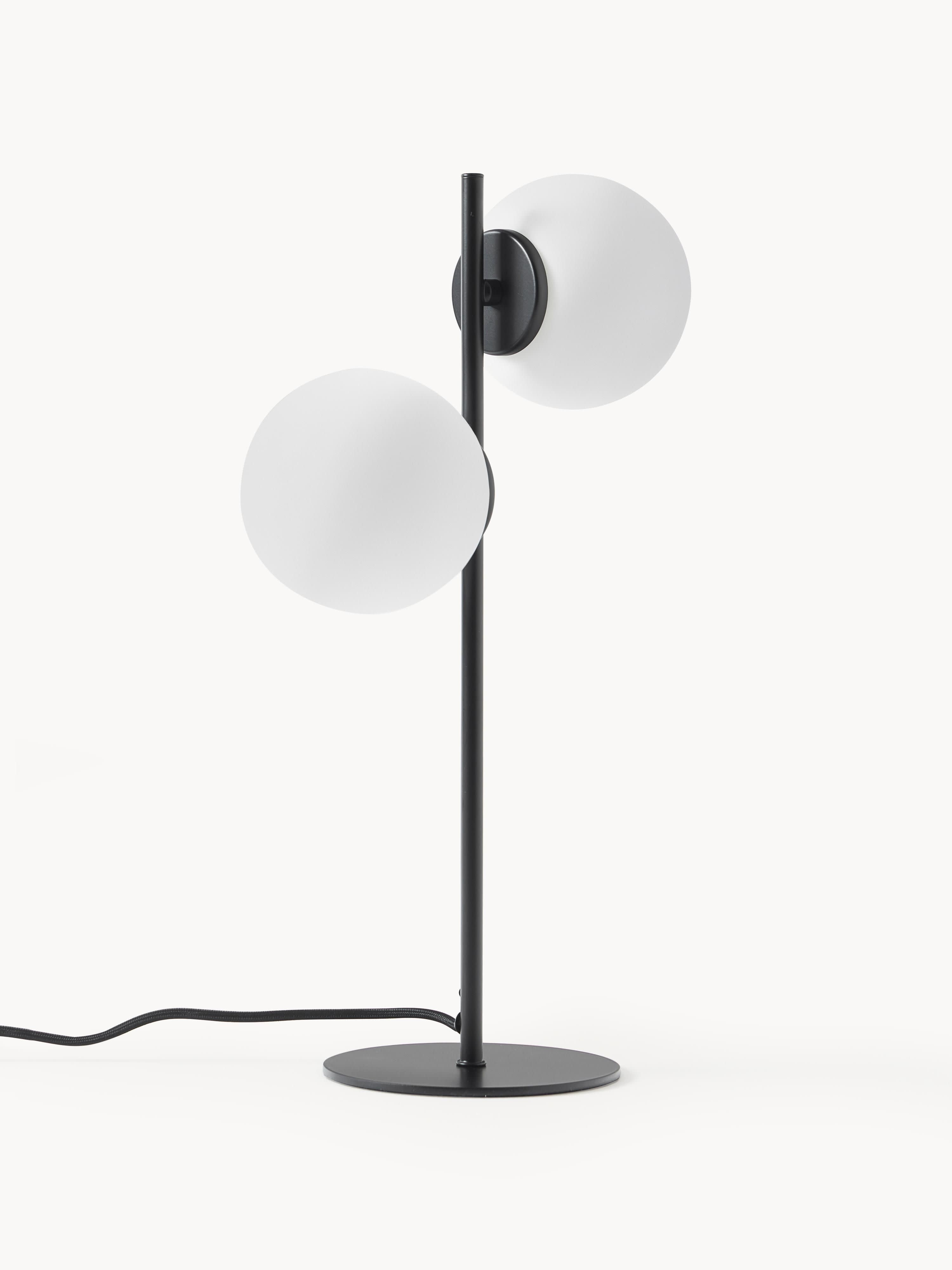 Lampe à poser en verre opalescent Niilo - Blanc, noir