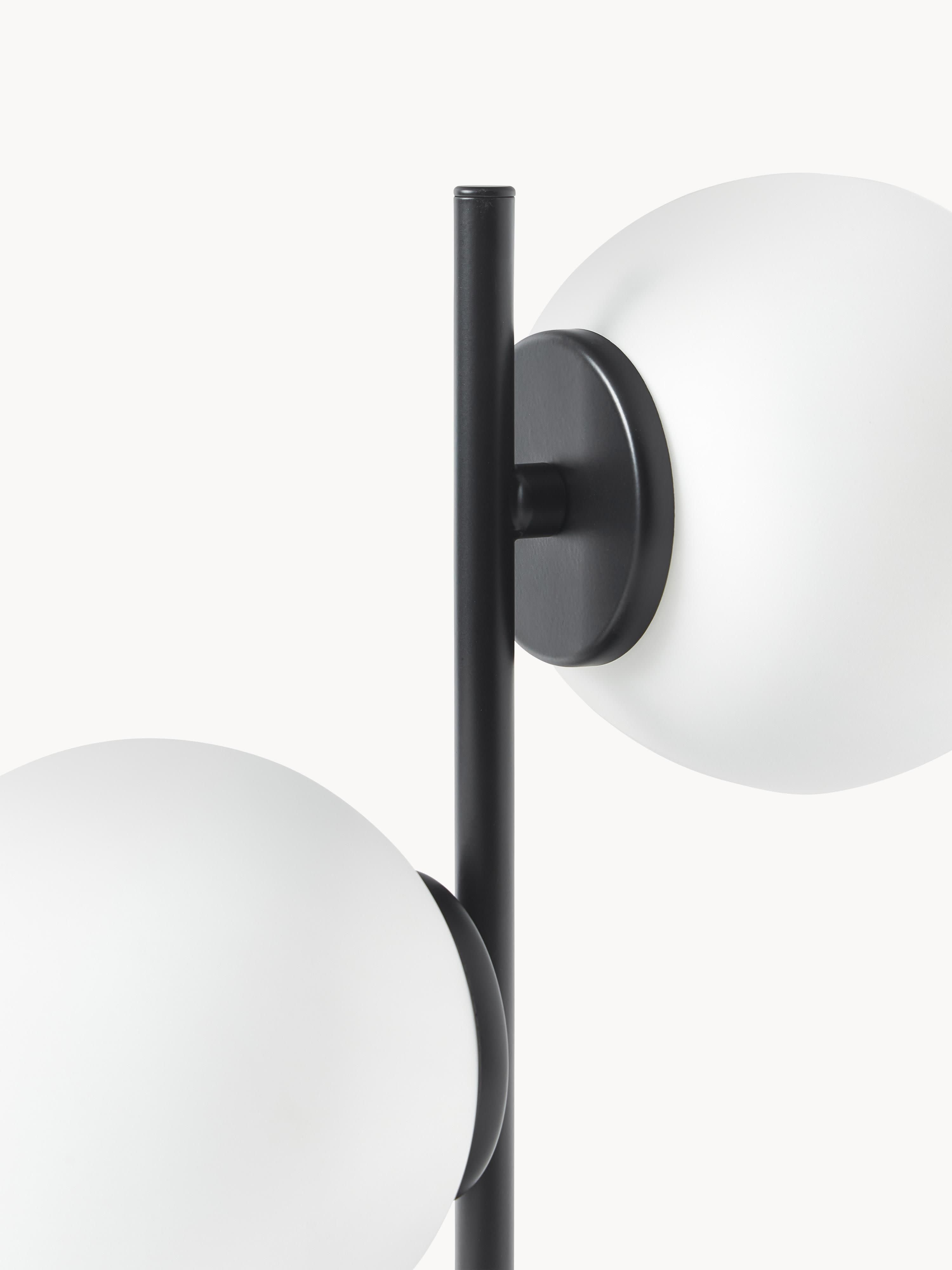 Lampe à poser en verre opalescent Niilo - Blanc, noir