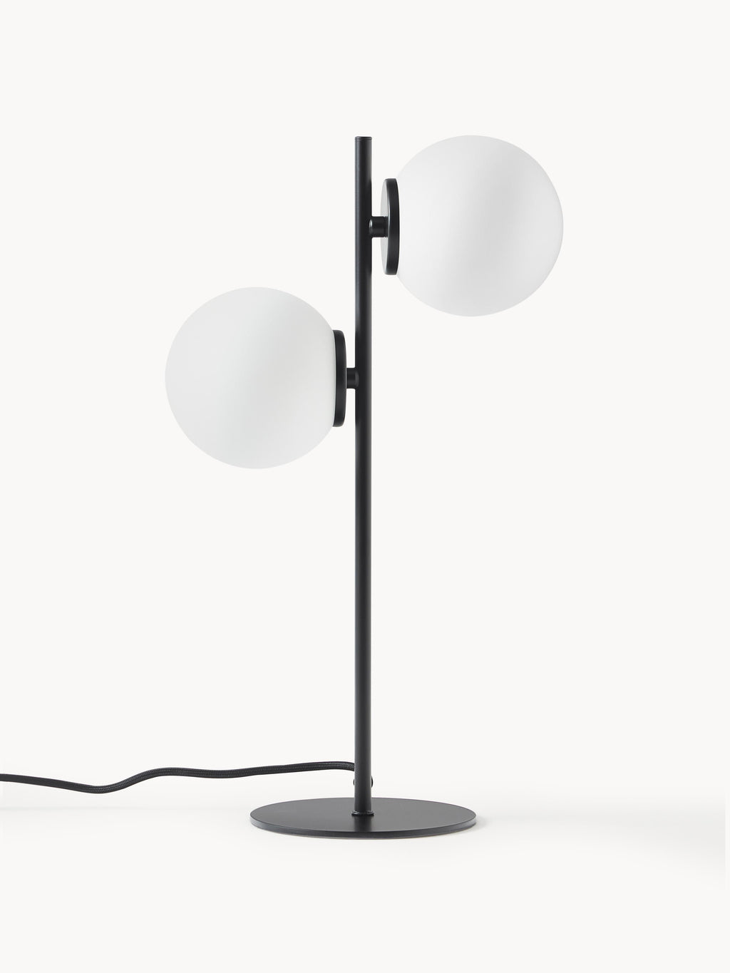 Lampe à poser en verre opalescent Niilo - Blanc, noir