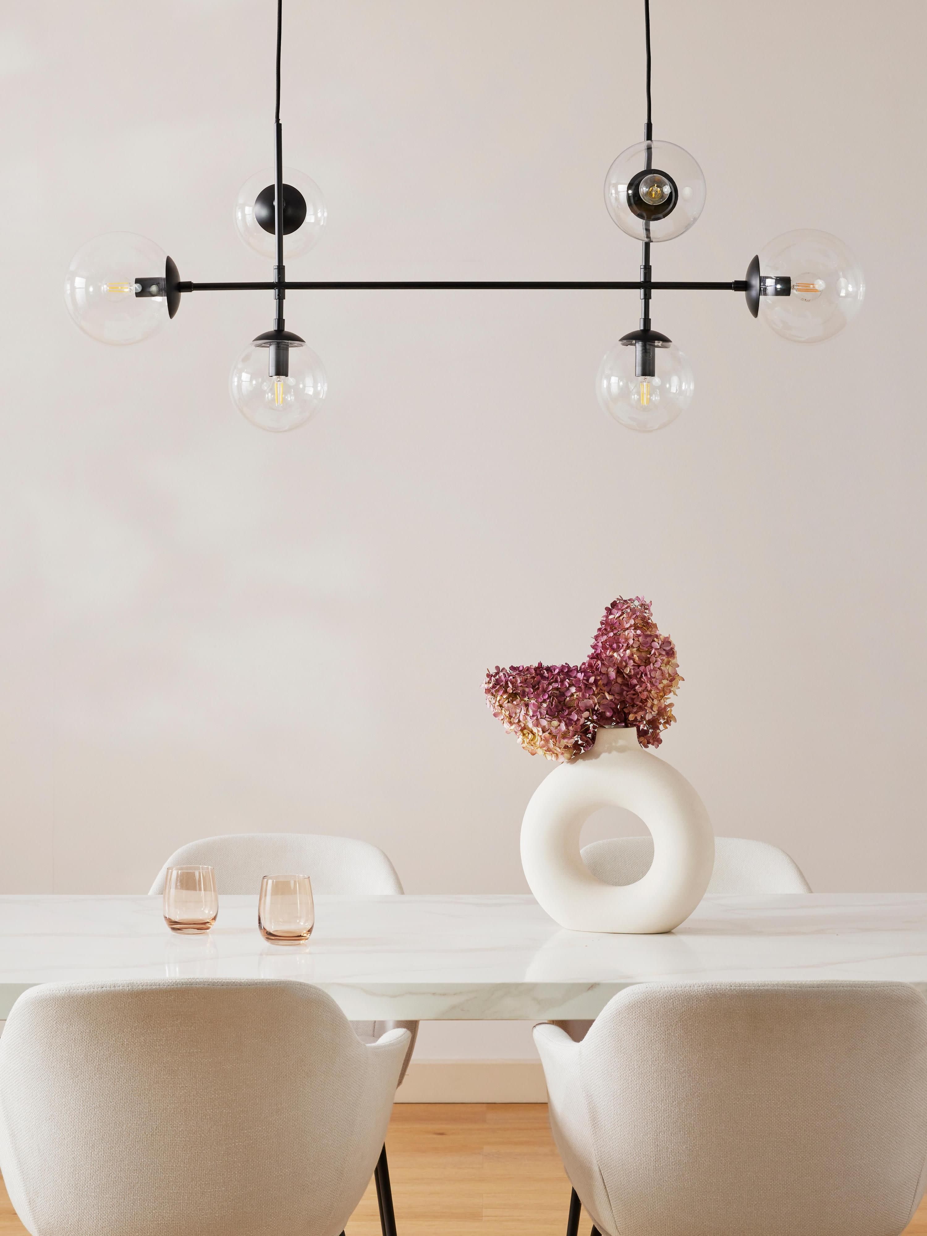 Grande suspension Jona - Noir, transparent