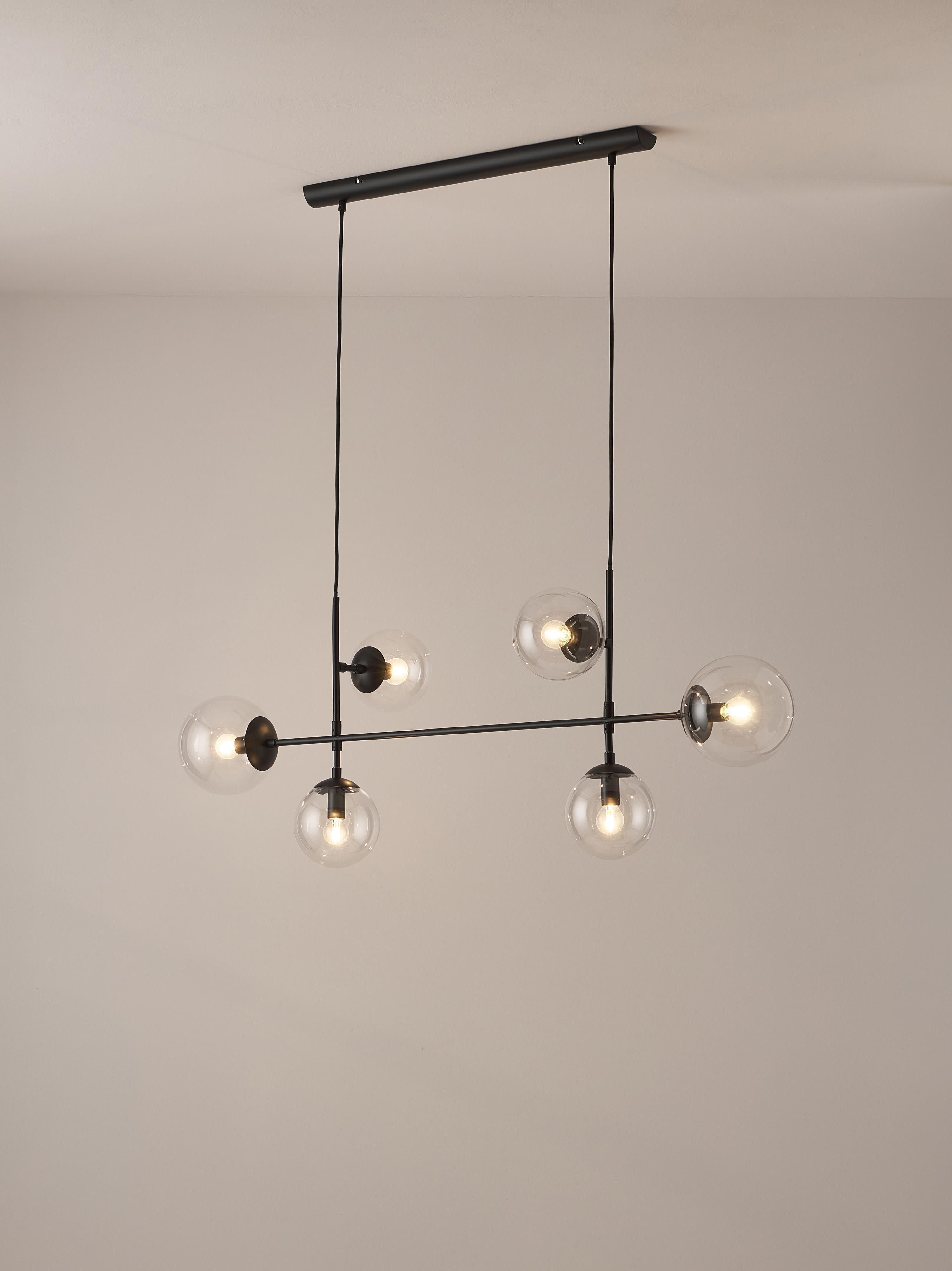 Grande suspension Jona - Noir, transparent