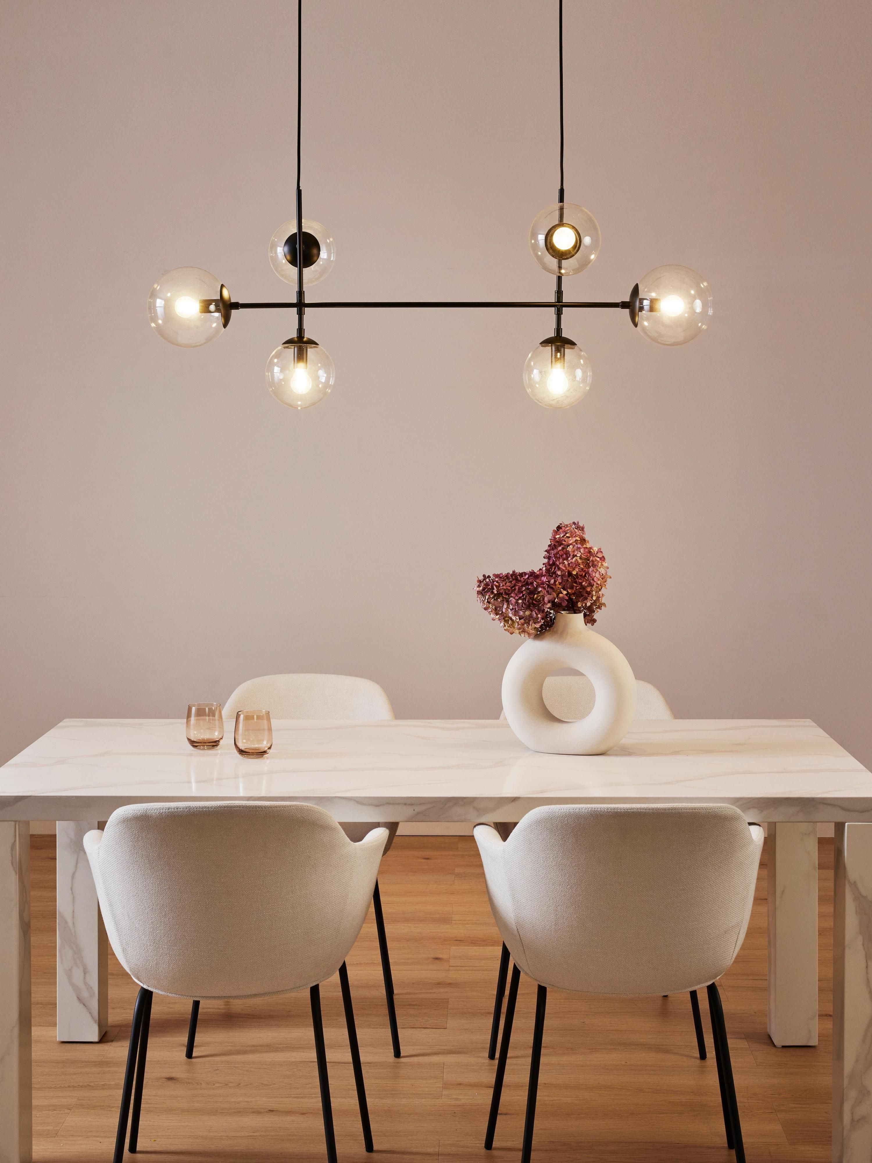 Grande suspension Jona - Noir, transparent