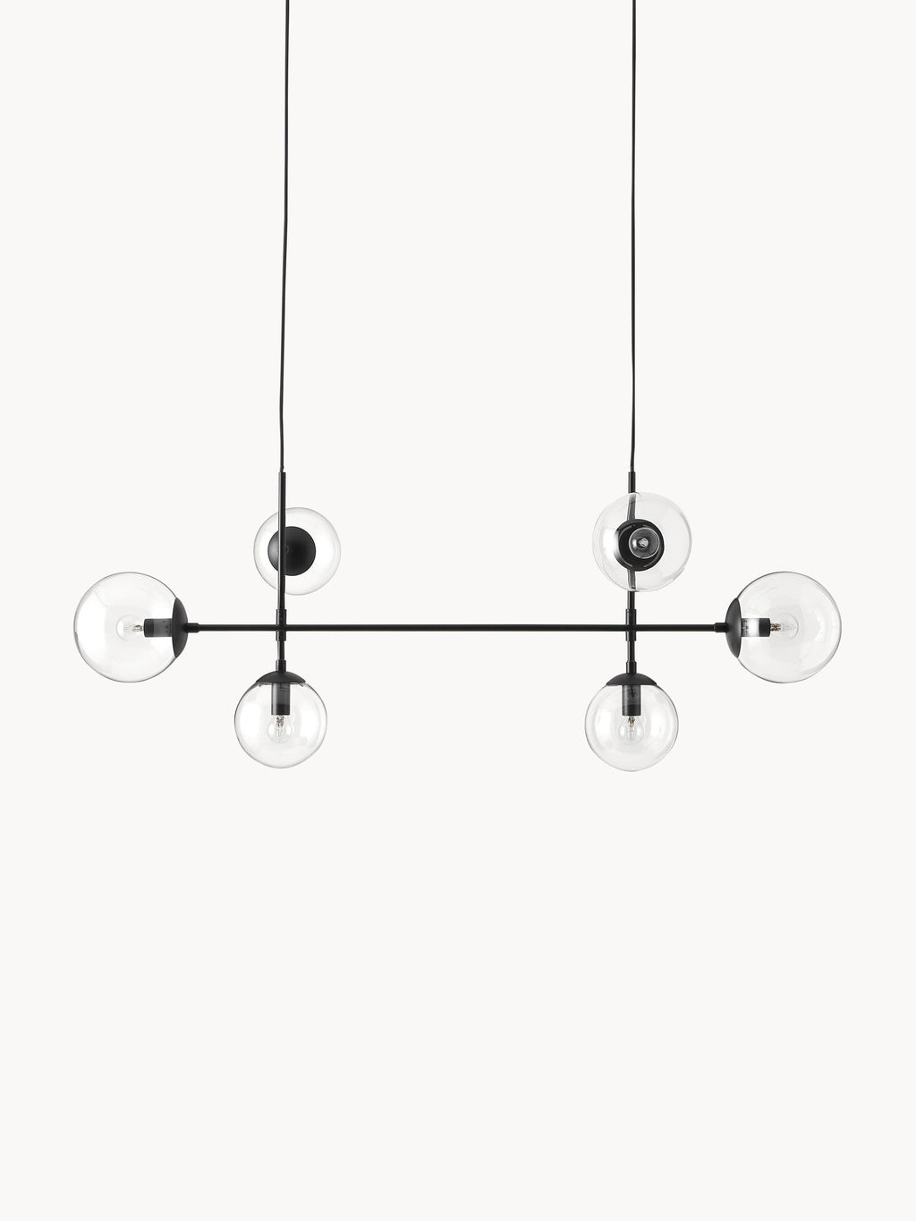 Grande suspension Jona - Noir, transparent