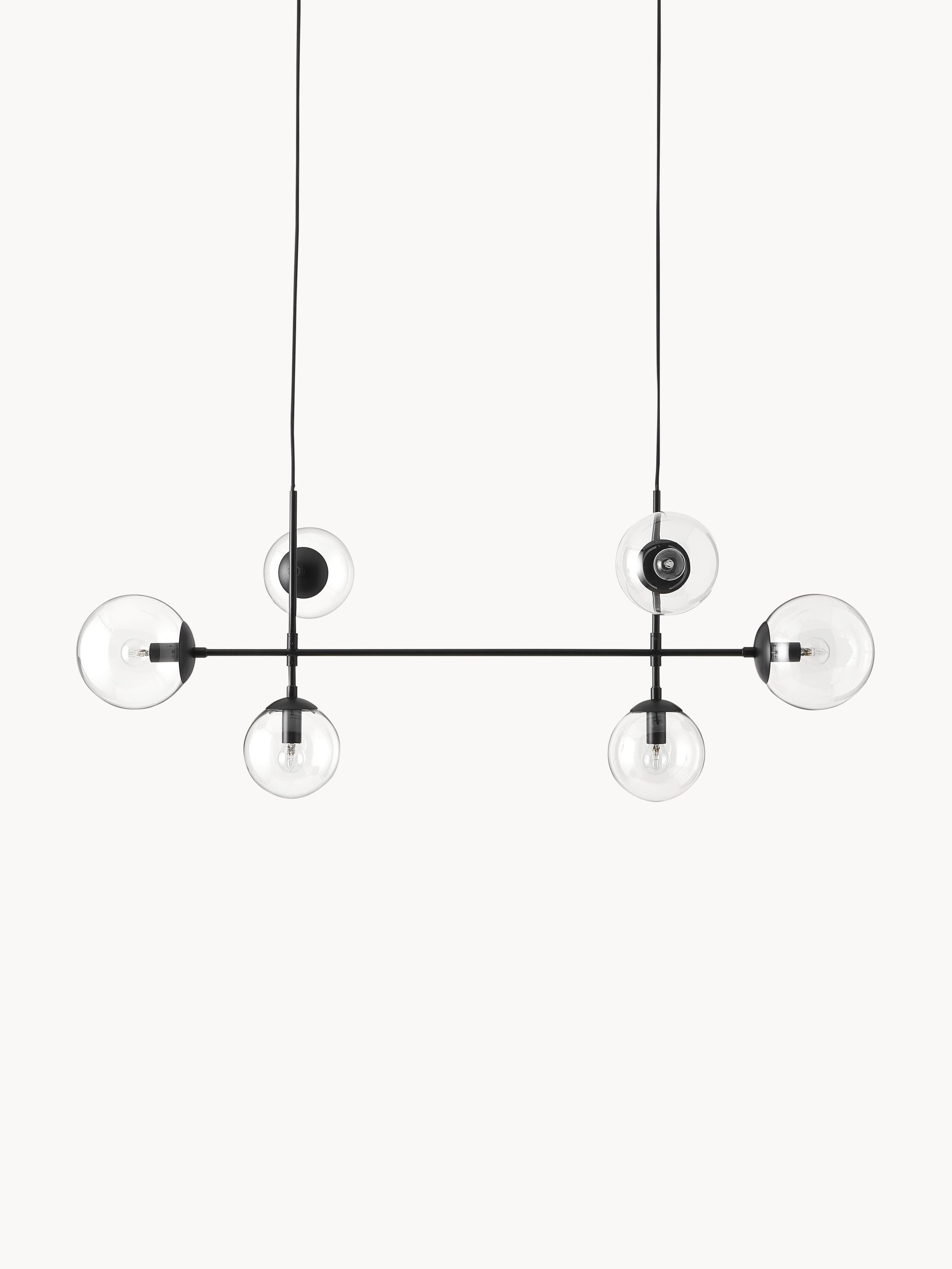 Grande suspension Jona - Noir, transparent