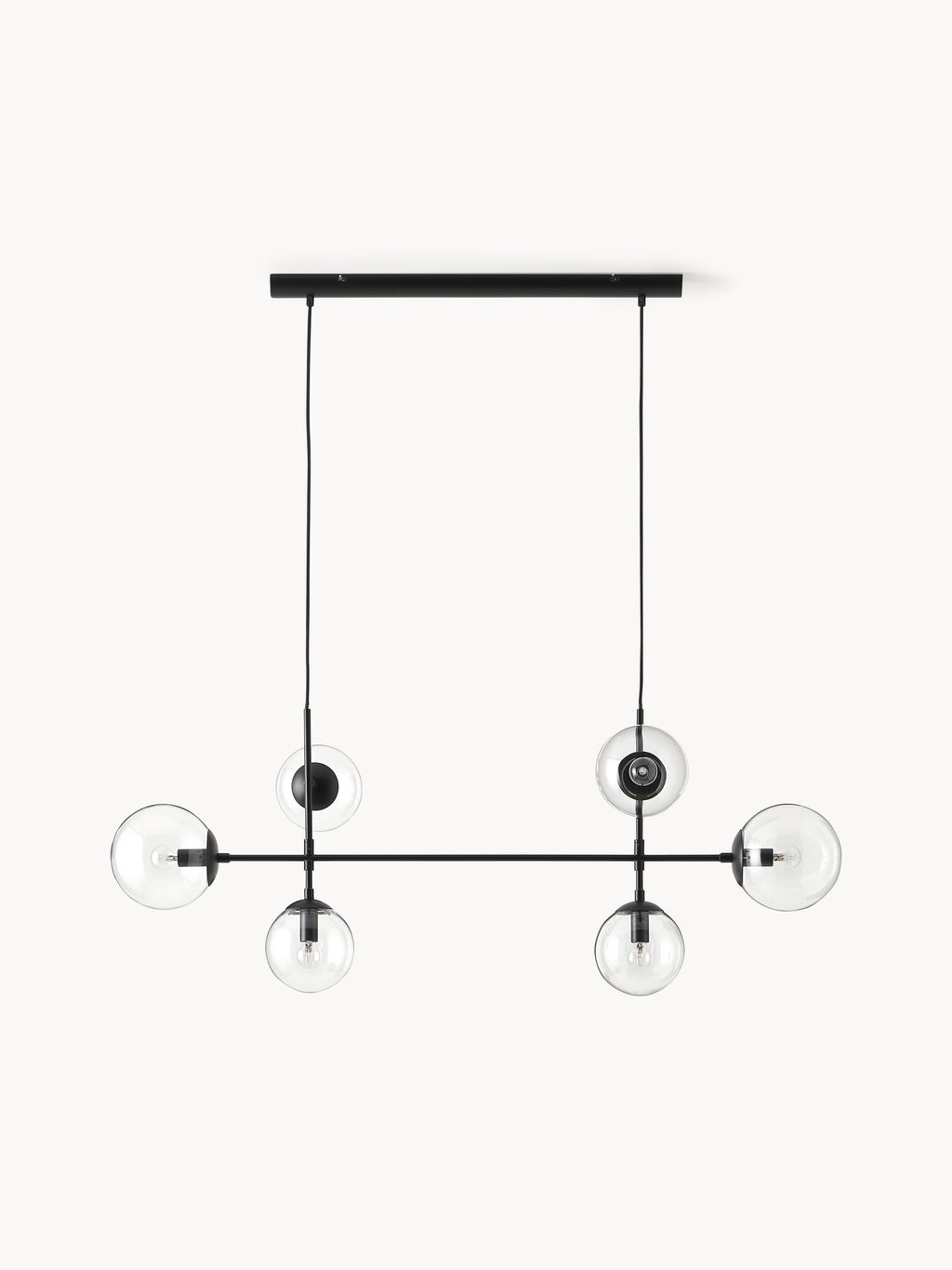 Grande suspension Jona - Noir, transparent