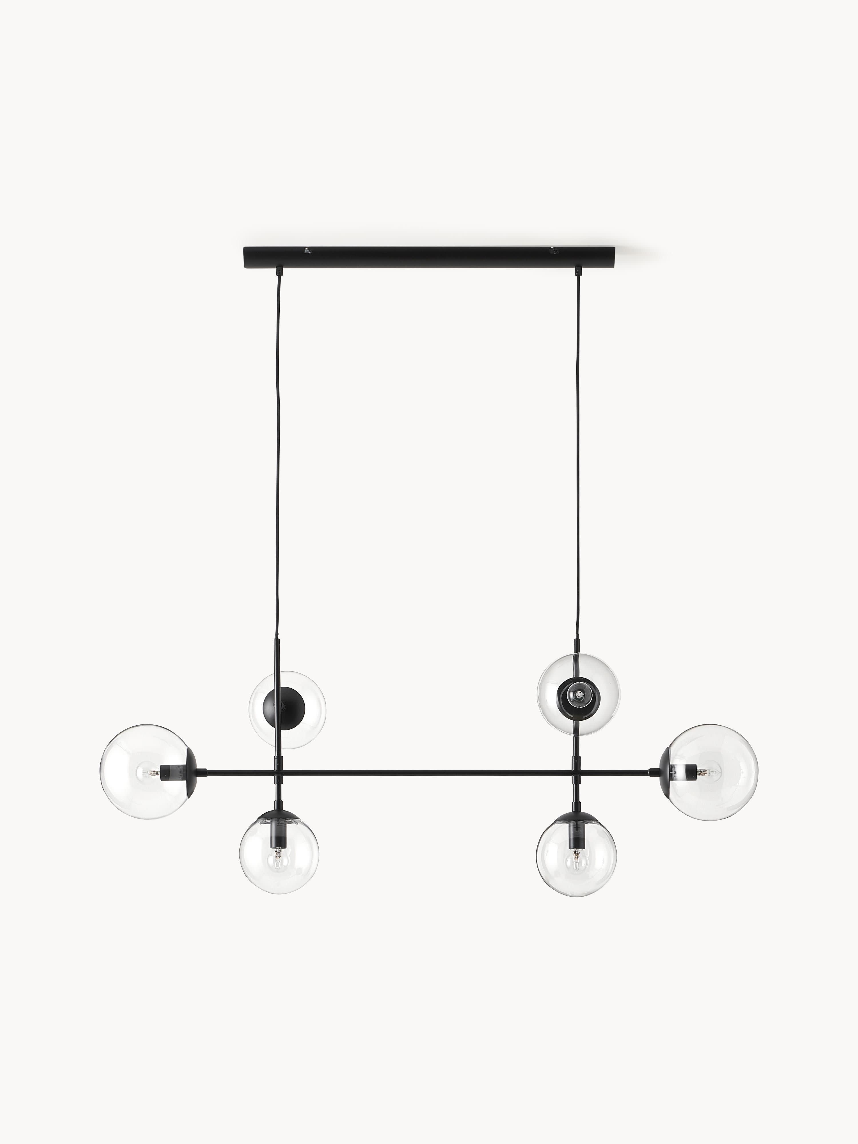 Grande suspension Jona - Noir, transparent