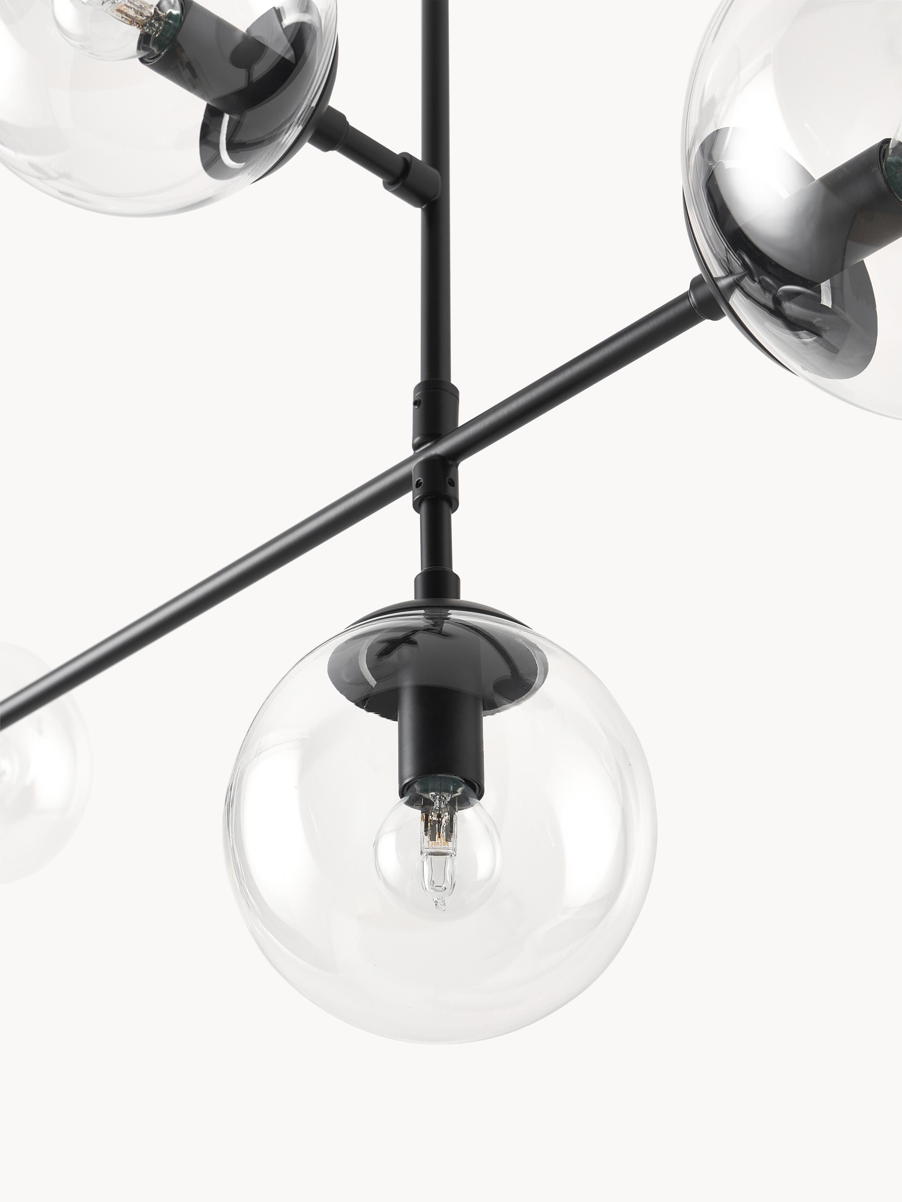 Grande suspension Jona - Noir, transparent