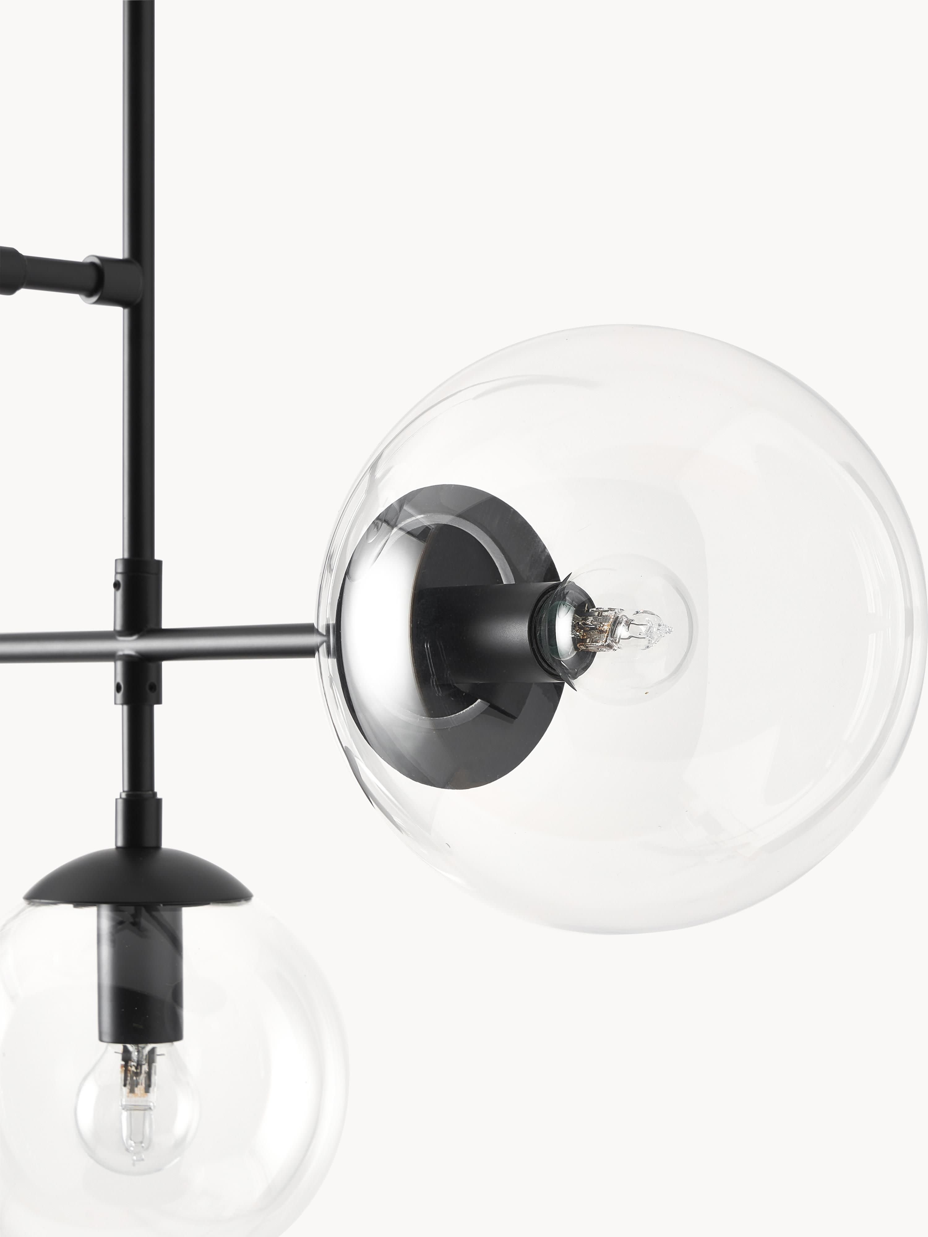 Grande suspension Jona - Noir, transparent