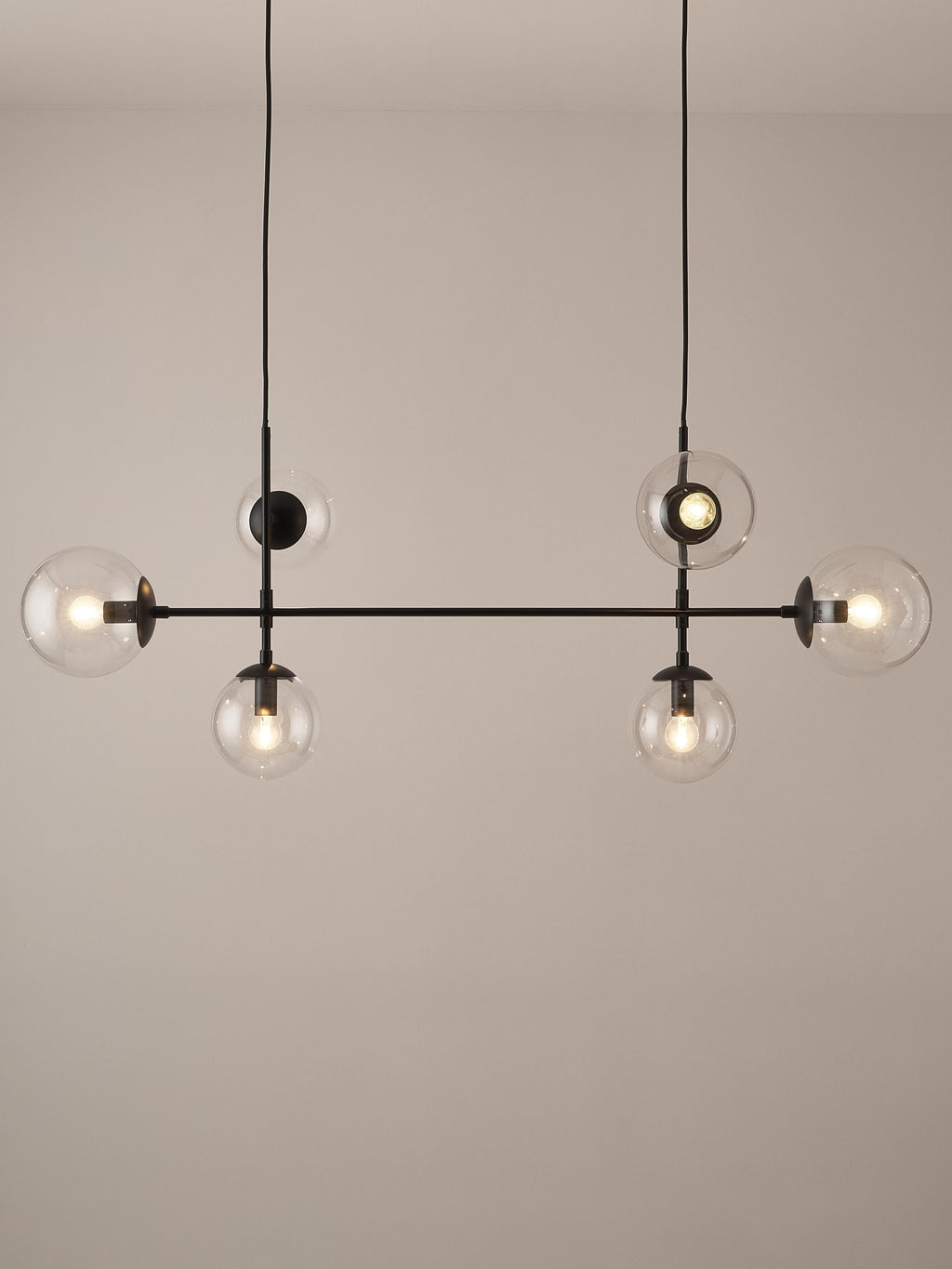 Grande suspension Jona - Noir, transparent