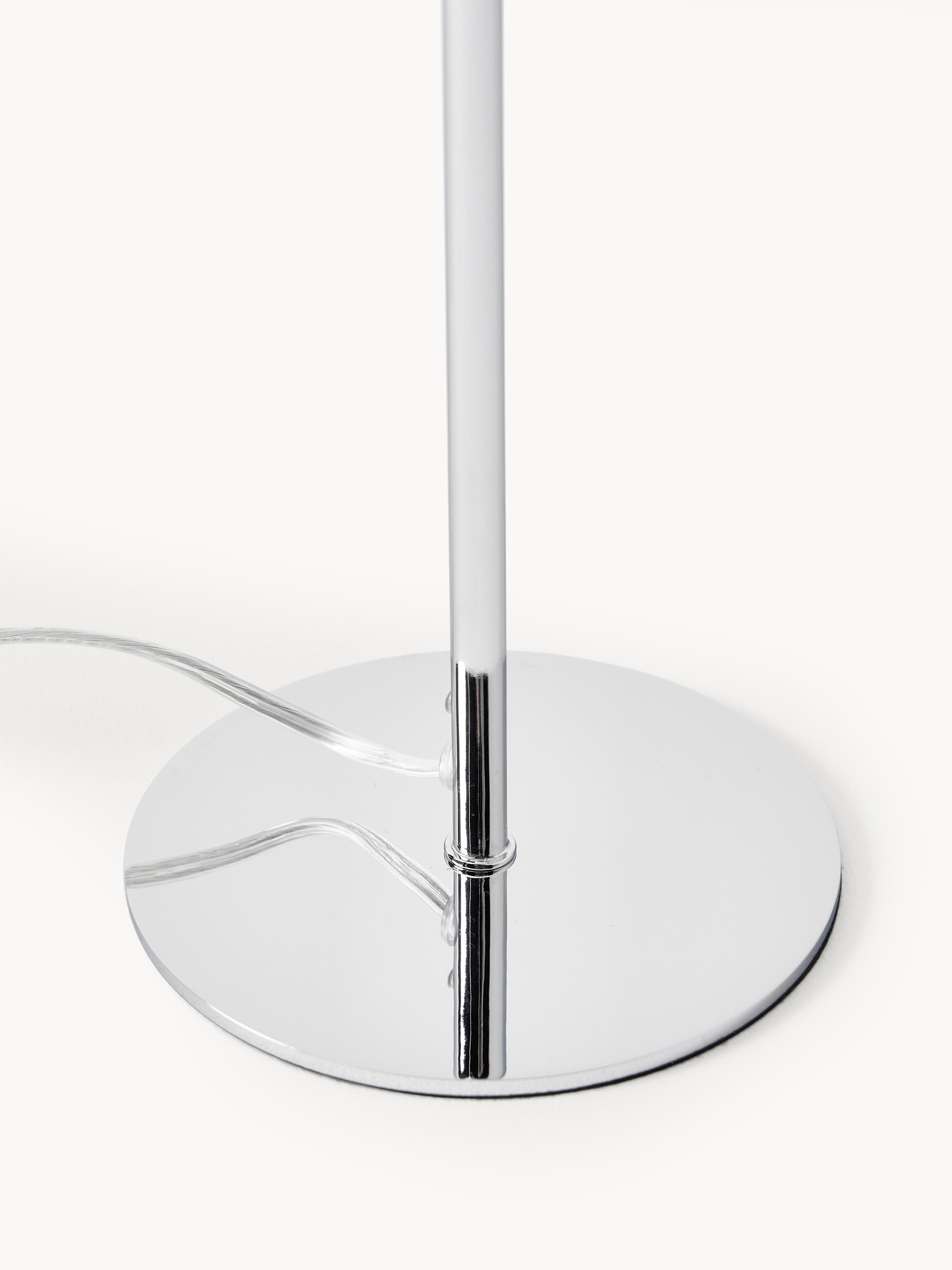 Lampe à poser en verre opalescent Niilo - Blanc, gris chrome