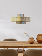 Grande suspension en fils de lin Matias - Multicolore