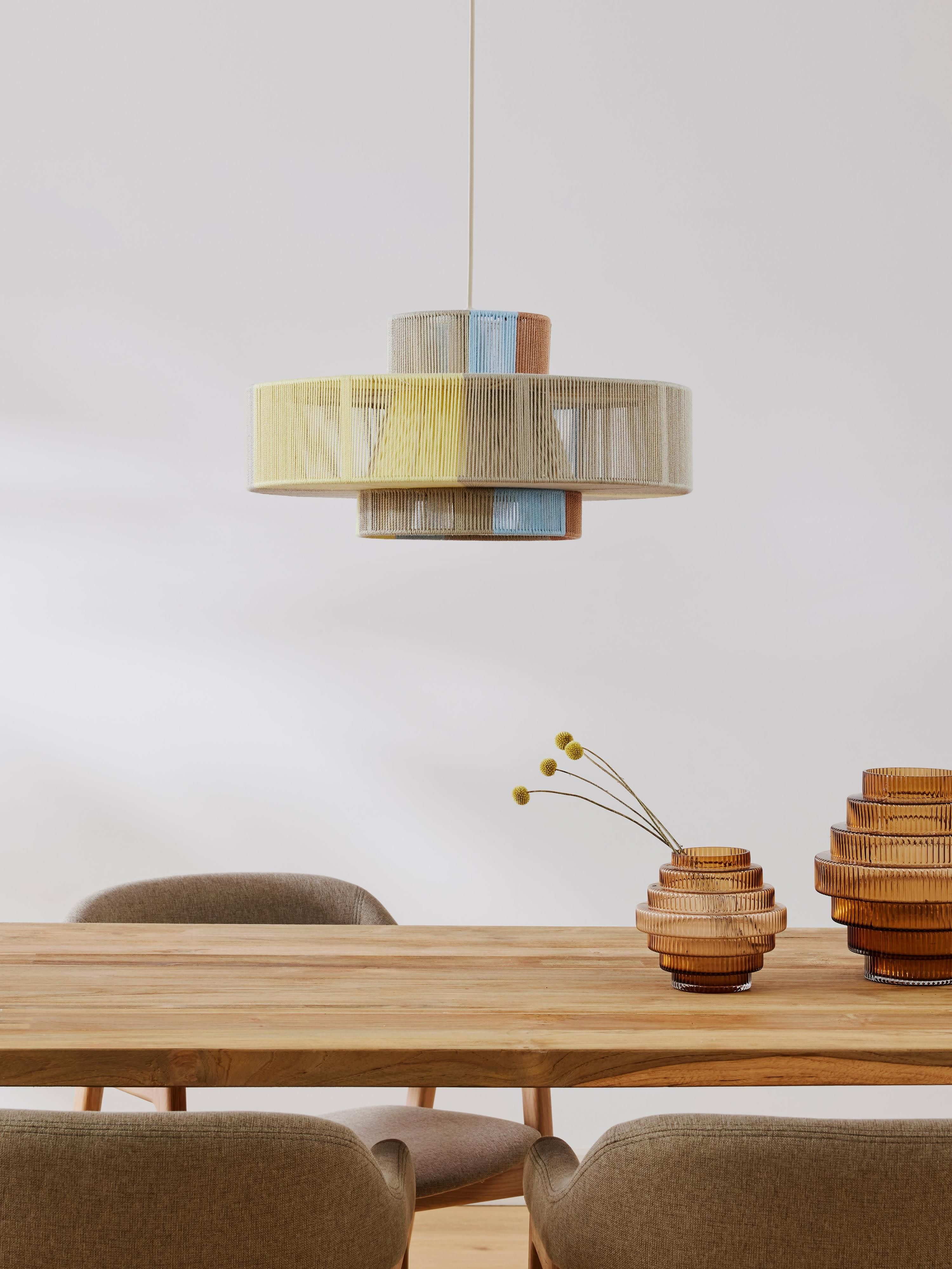 Grande suspension en fils de lin Matias - Multicolore