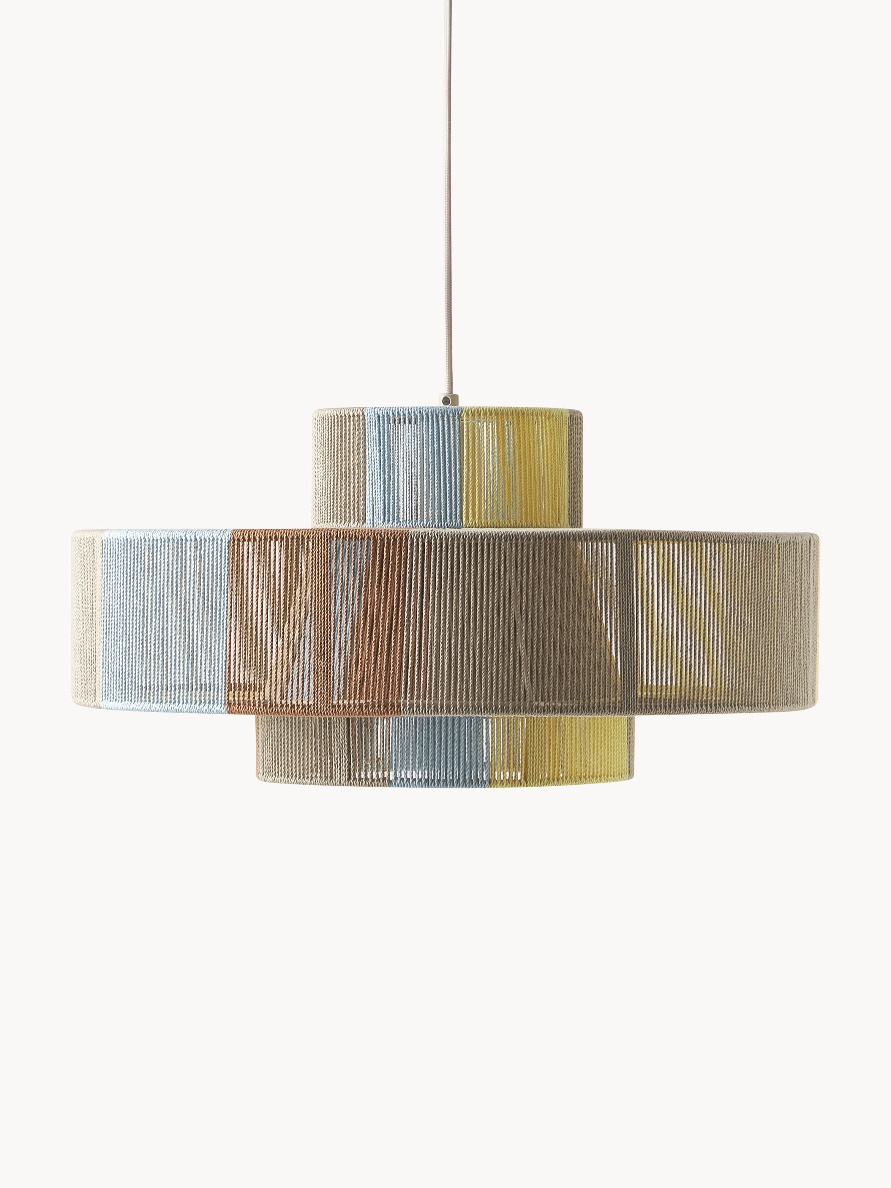 Grande suspension en fils de lin Matias - Multicolore