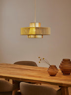 Grande suspension en fils de lin Matias - Multicolore