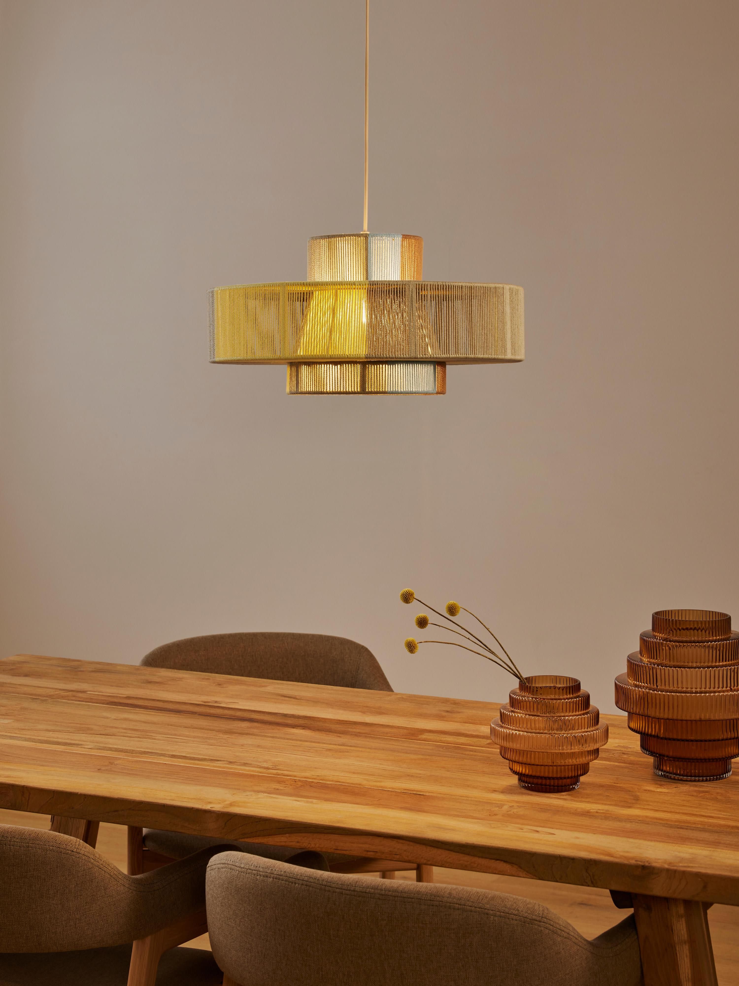 Grande suspension en fils de lin Matias - Multicolore