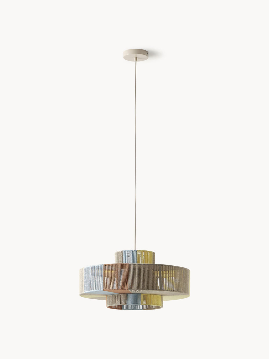 Grande suspension en fils de lin Matias - Multicolore