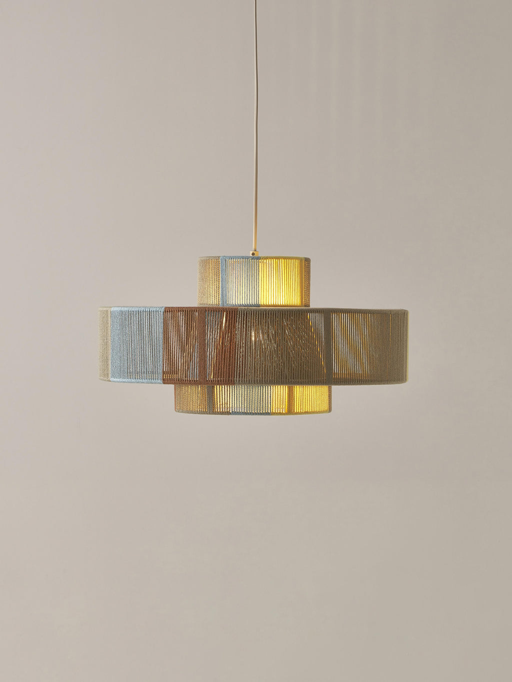 Grande suspension en fils de lin Matias - Multicolore