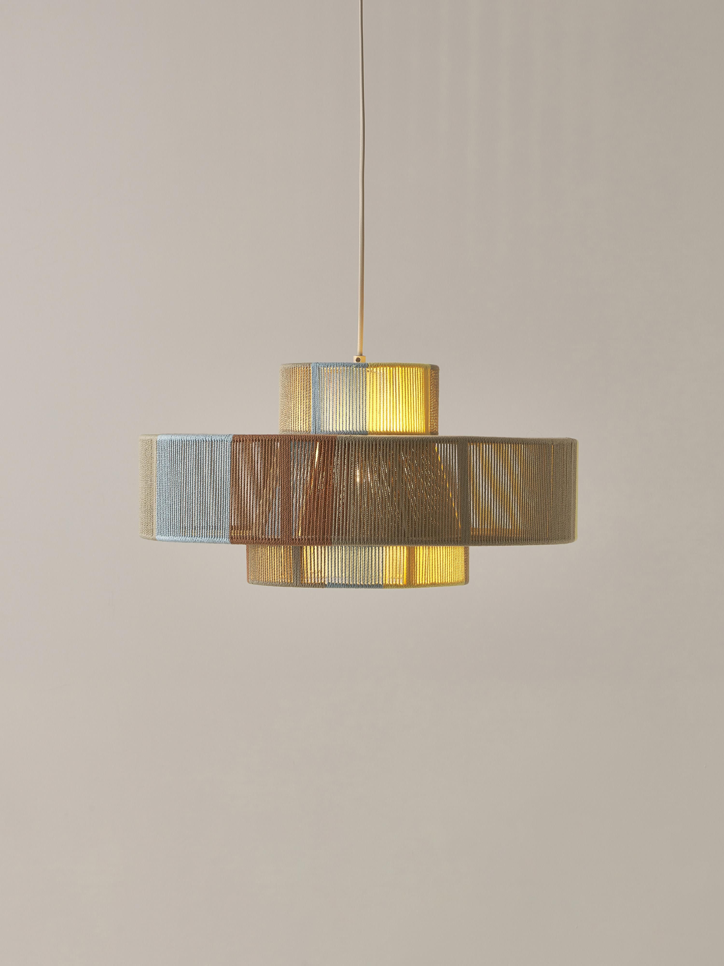 Grande suspension en fils de lin Matias - Multicolore