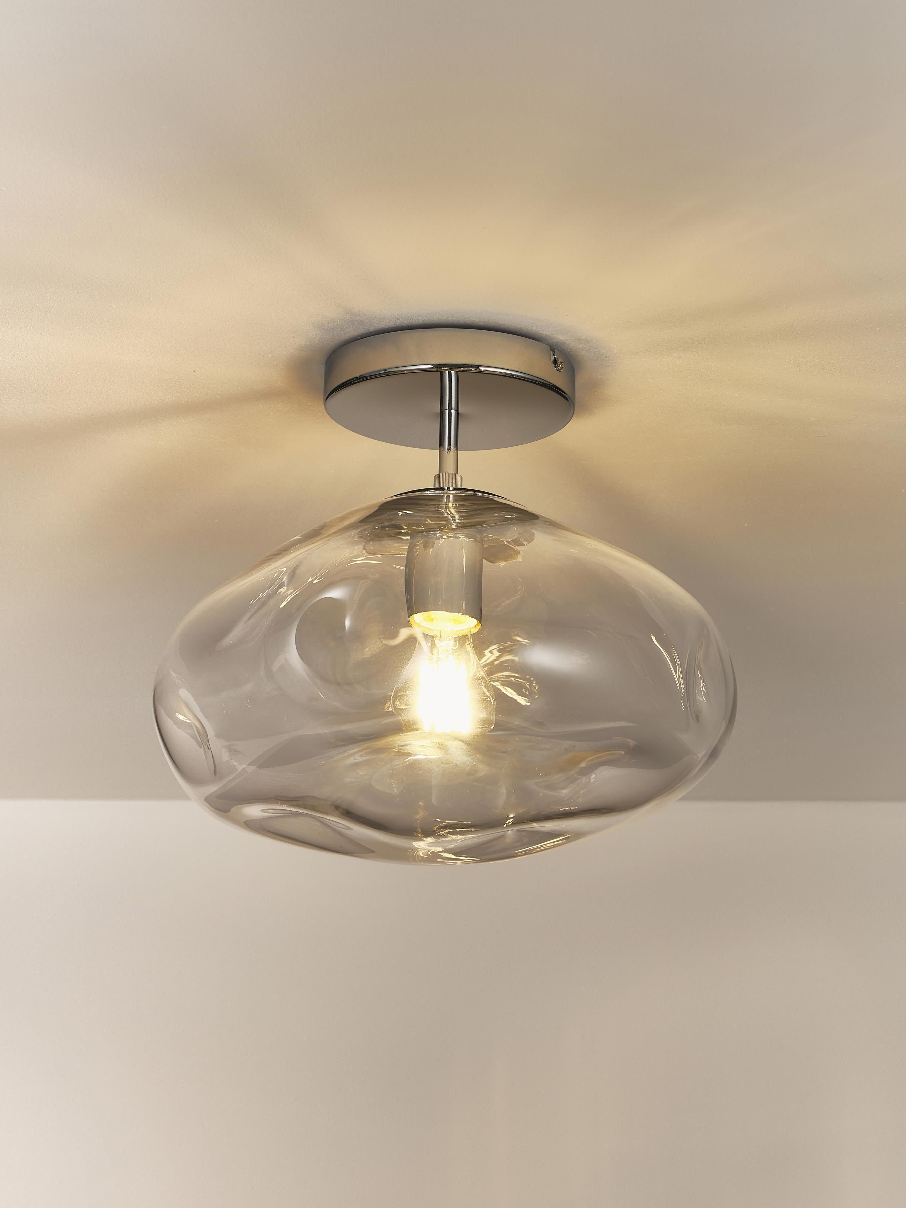 Plafonnier en verre Kol - Transparent, argenté